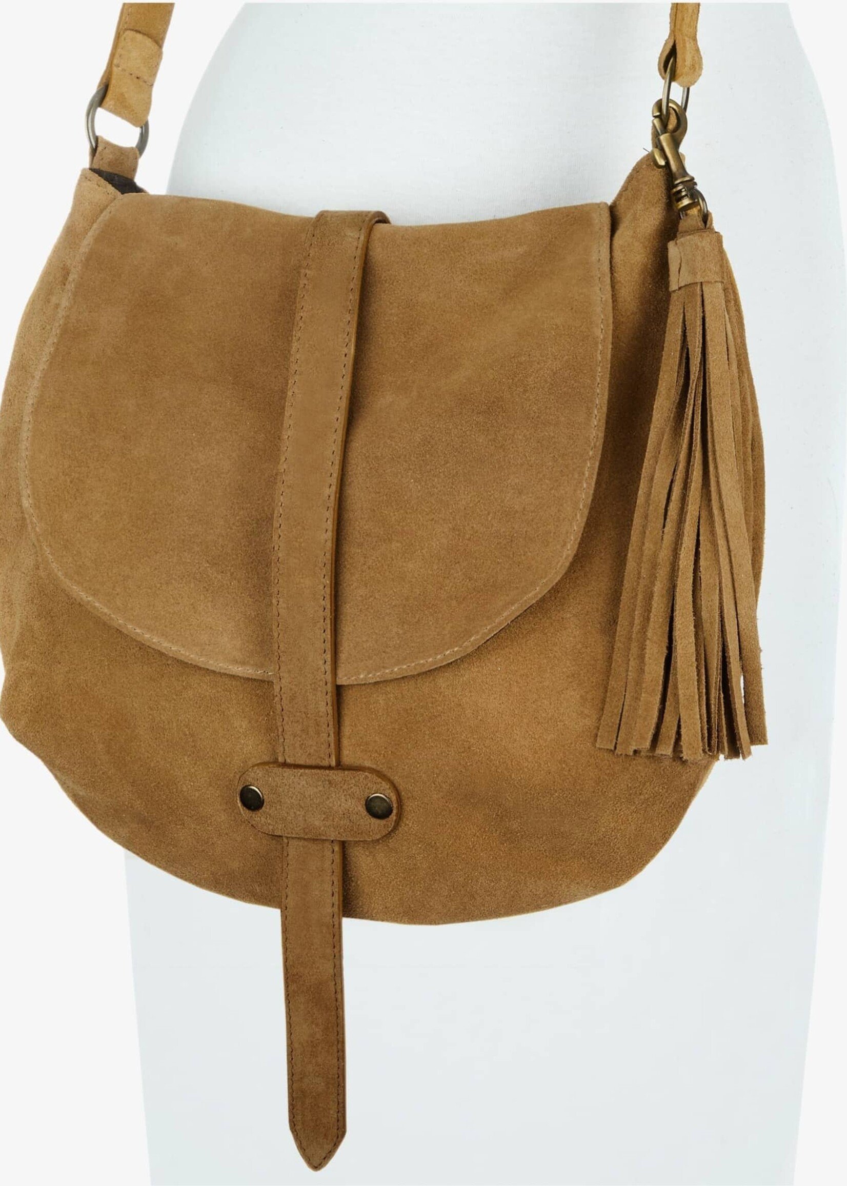 BRAVE Leather Darya Olivetta Suede Hobo Bag