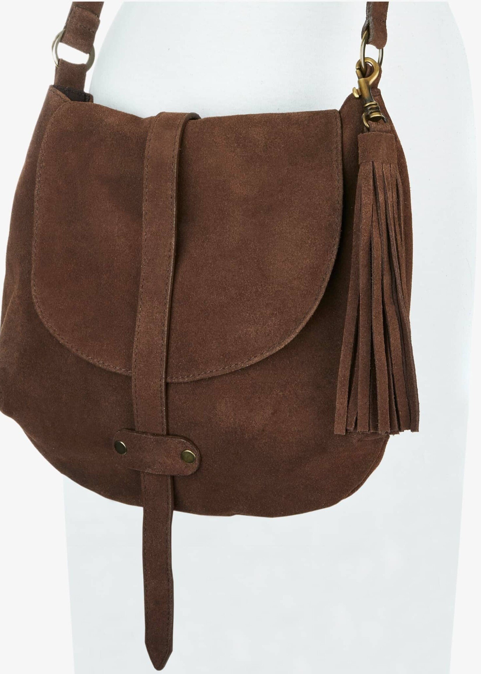 BRAVE Leather Darya Castoro Suede Hobo Bag