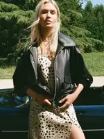 Z SUPPLY Idols Faux Leather Bomber Jacket