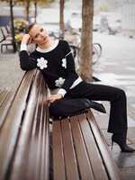 Frank Lyman Floral Knit Sweater