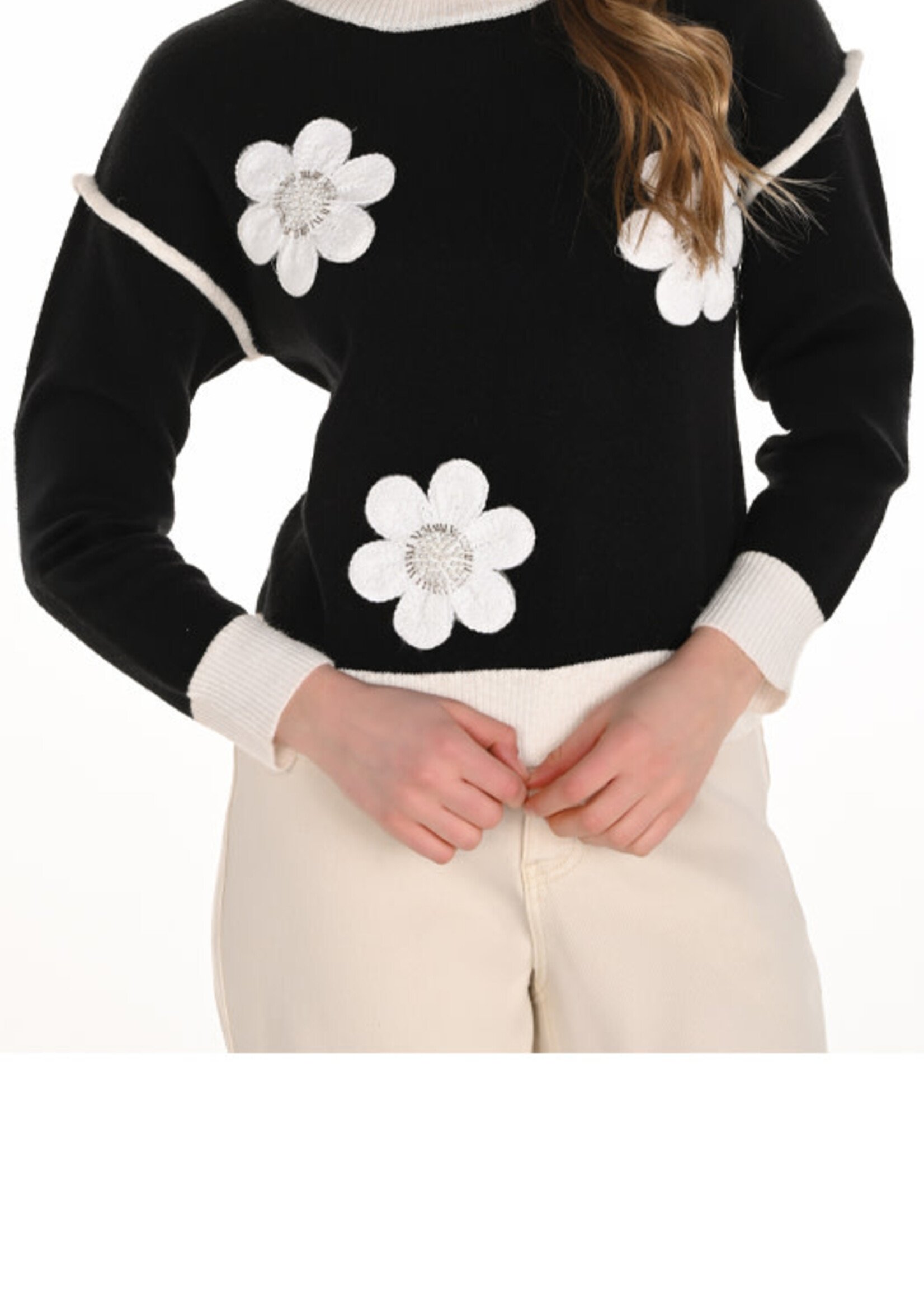 Frank Lyman Floral Knit Sweater