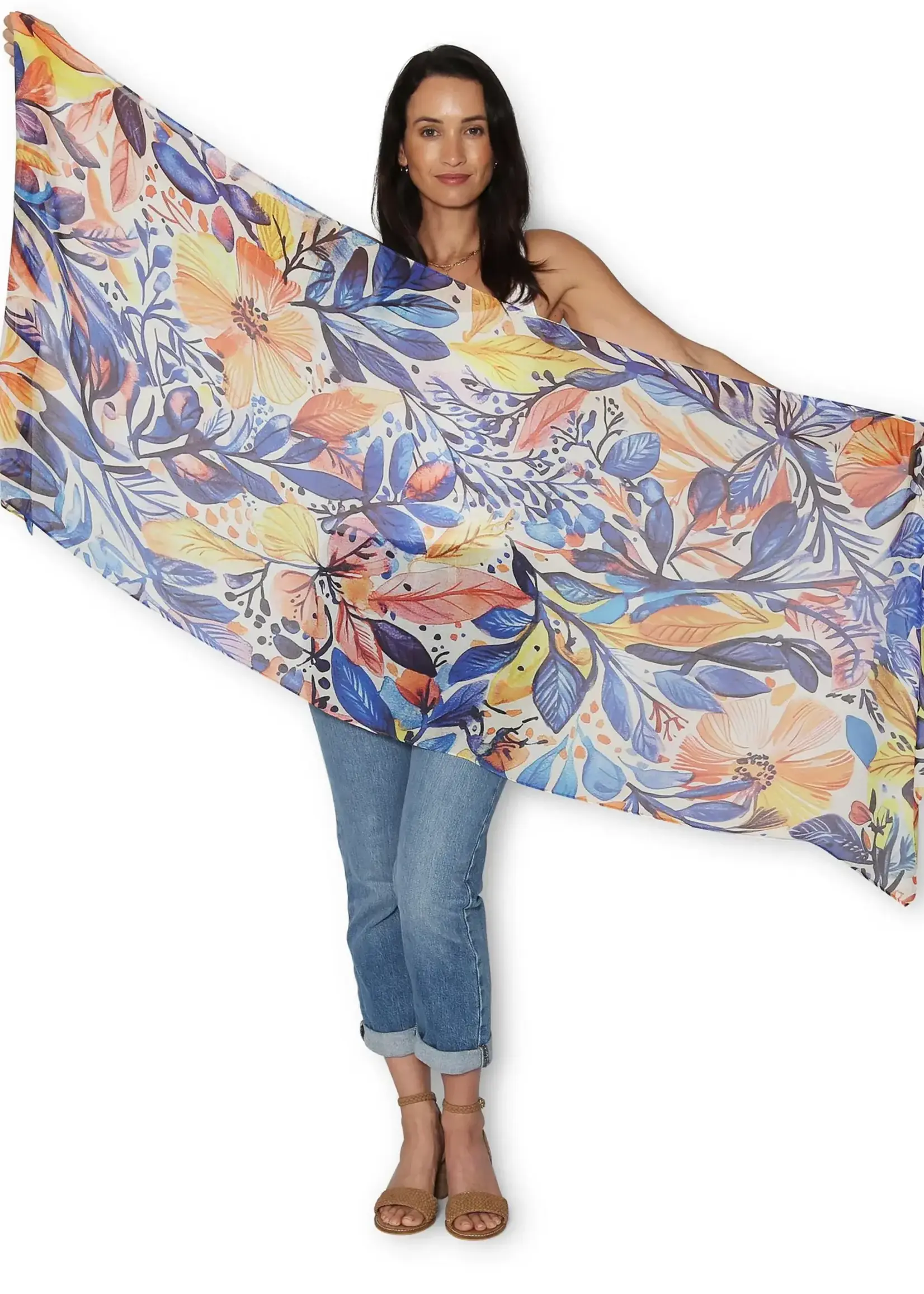 The Artist Label Windswept Botanica Viscose-Modal Scarf