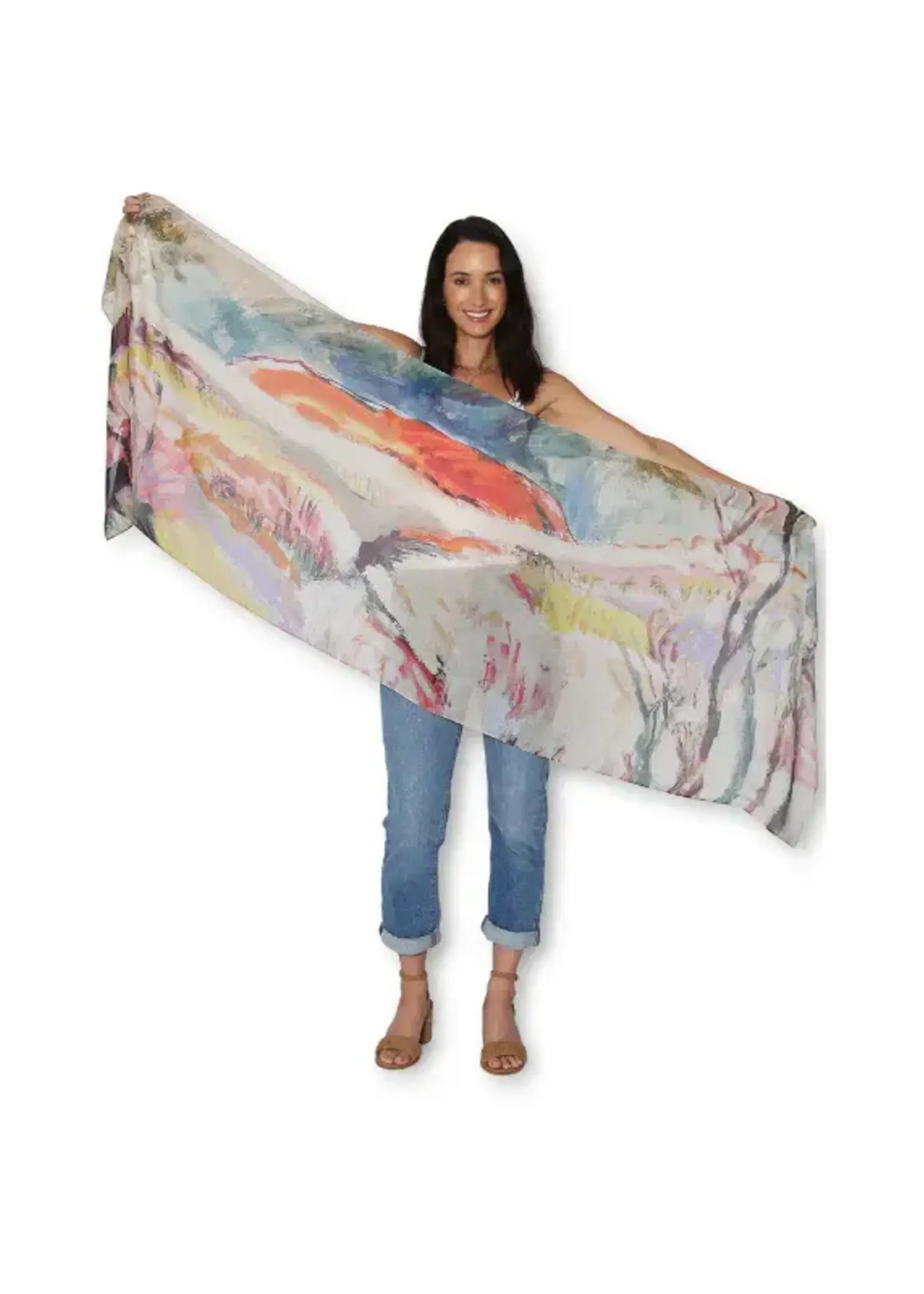 The Artist Label Happy View Viscose-Modal Scarf