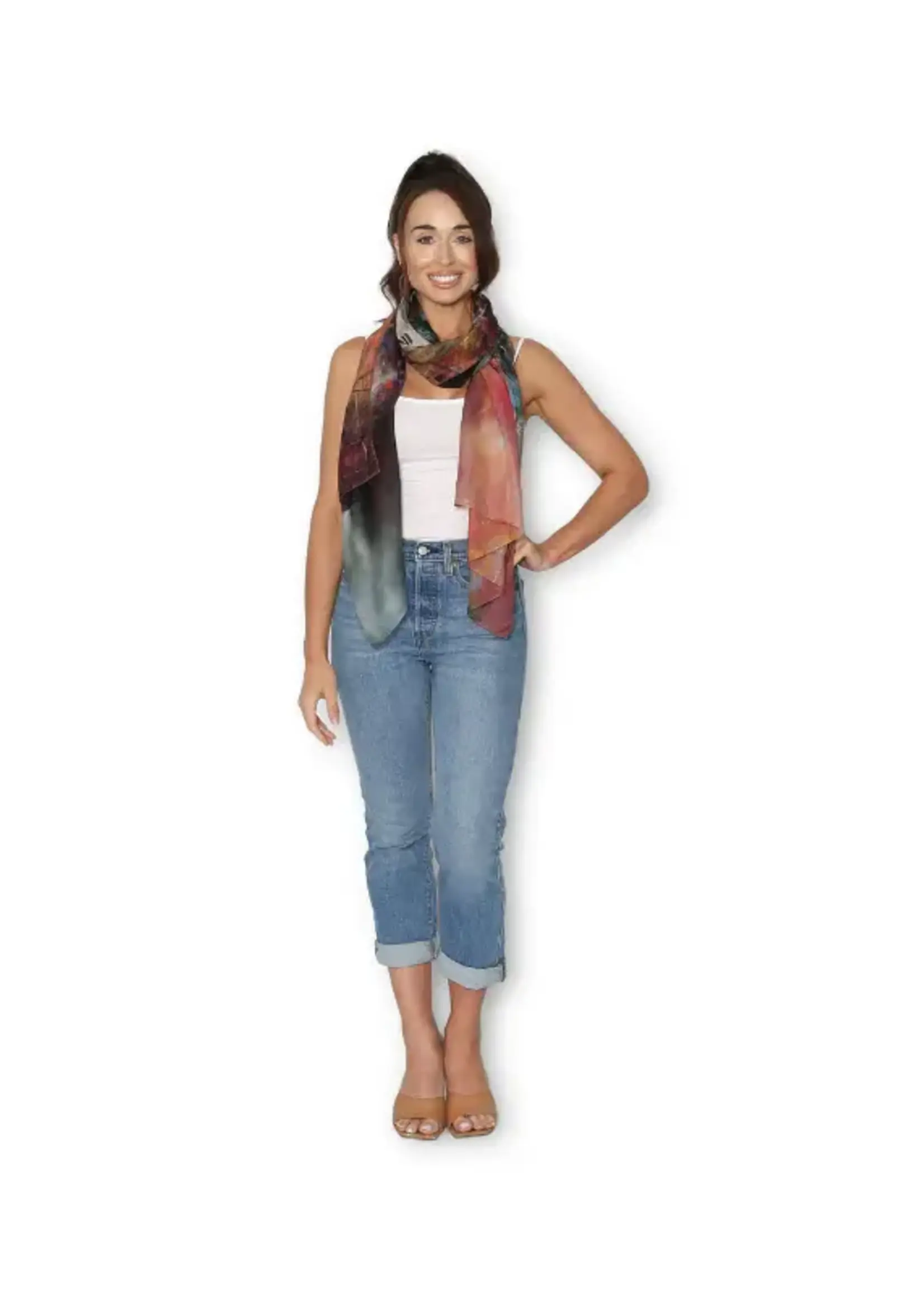 The Artist Label Panorama Dancing Lights of Melbourne Viscose-Modal Scarf