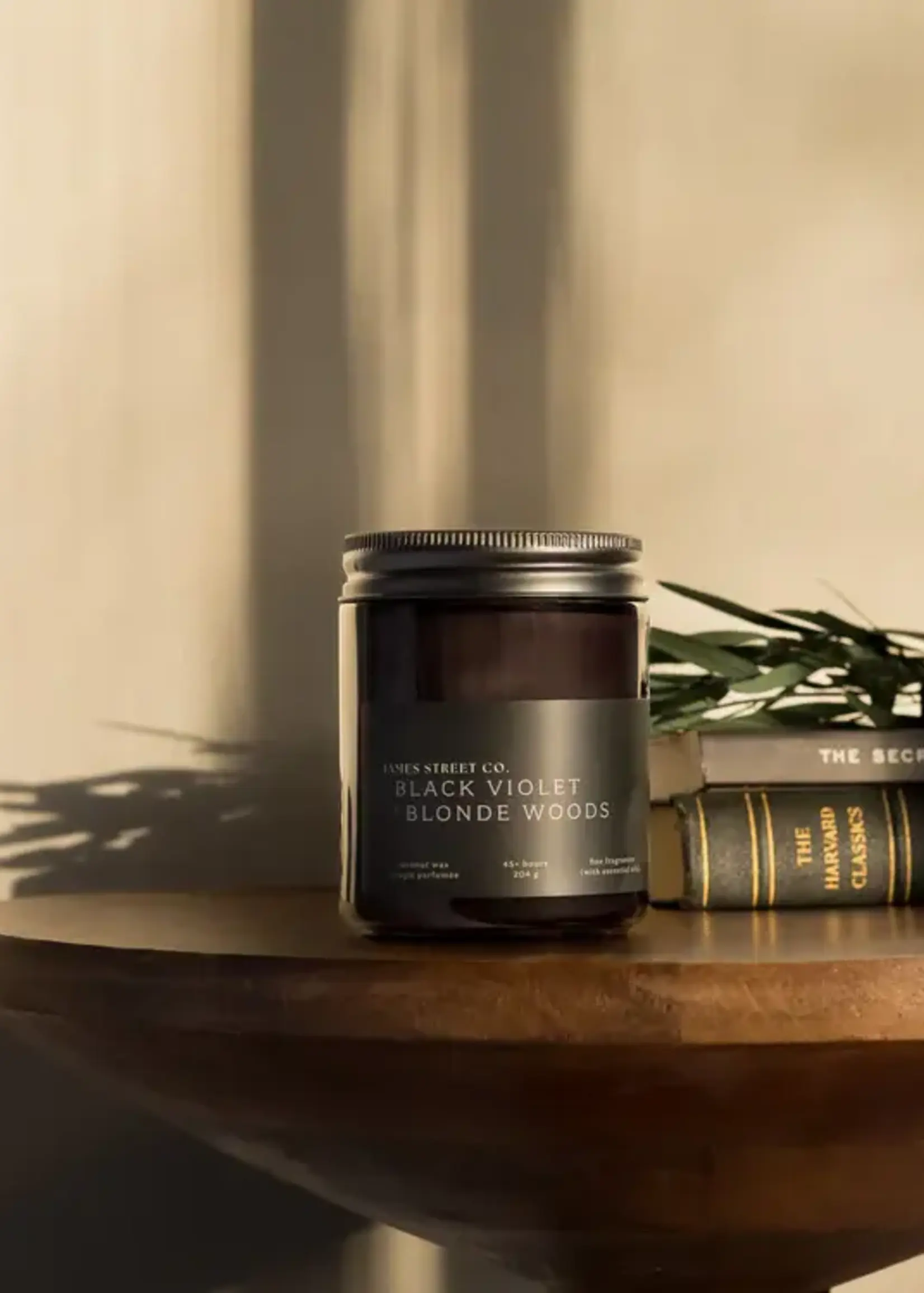 James Street Co. BLACK VIOLET + BLONDE WOODS Candle