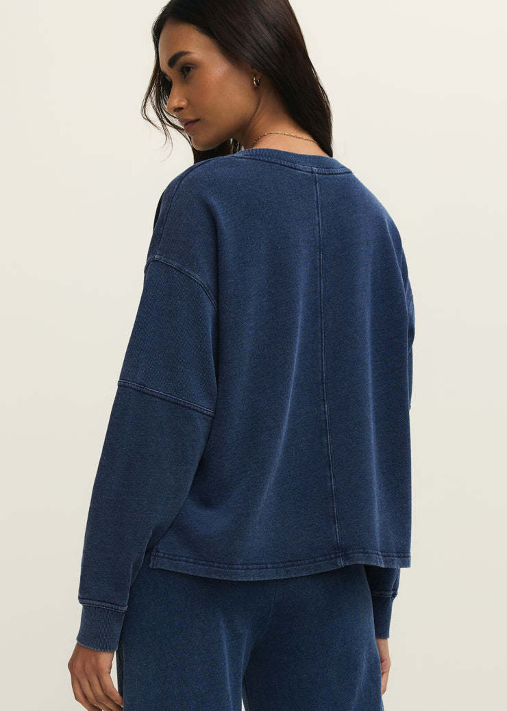 Z SUPPLY Delphine Knit Denim Sweatshirt