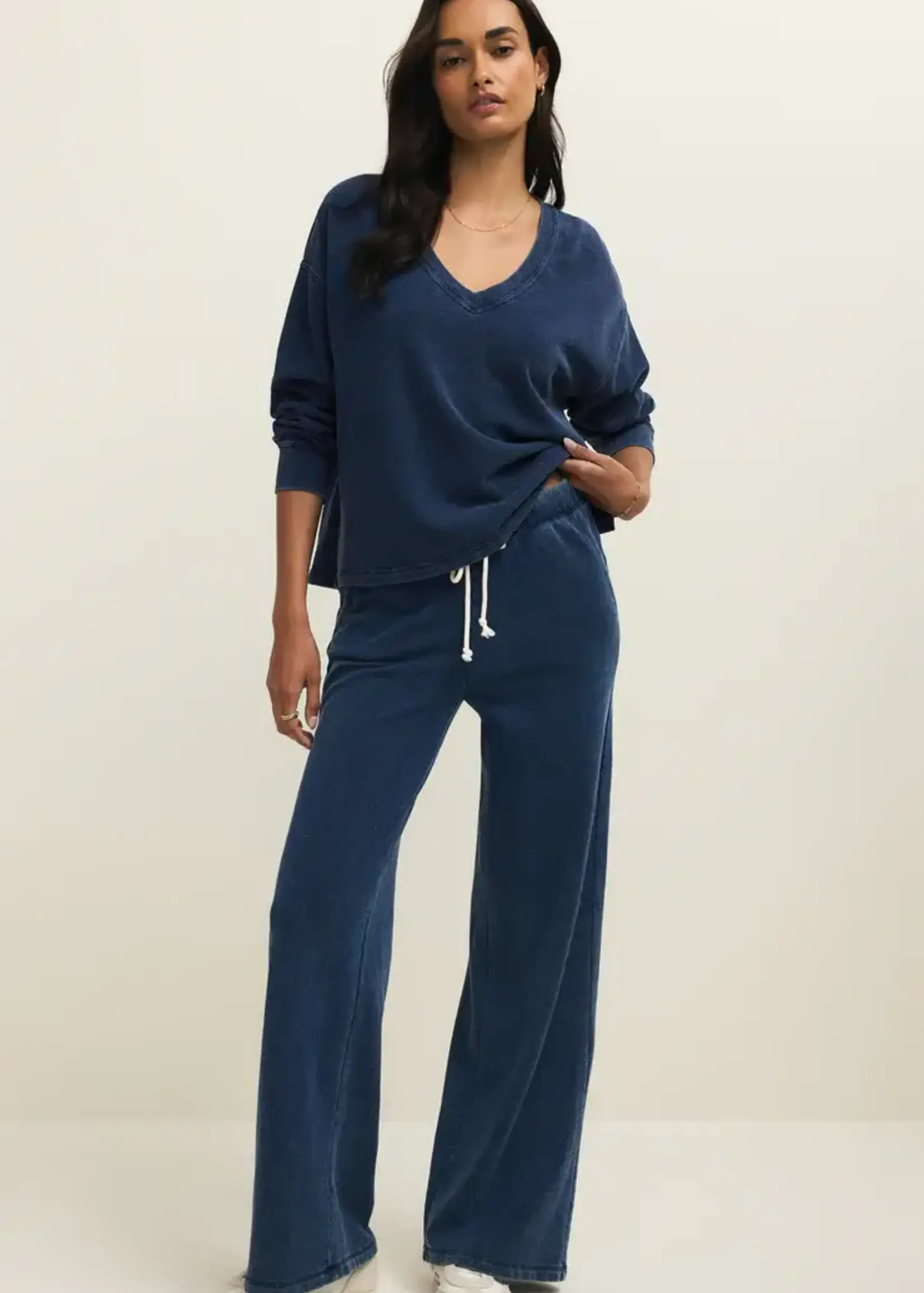 Z SUPPLY Delphine Knit Denim Sweatshirt