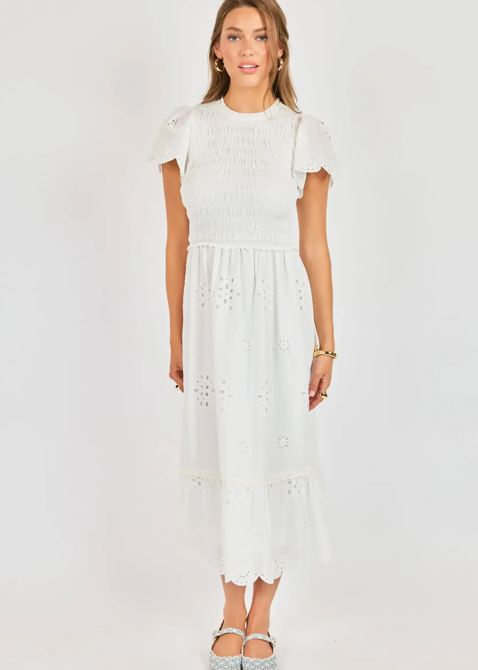 Sadie & Sage Bloomfield Smocked Midi Dress