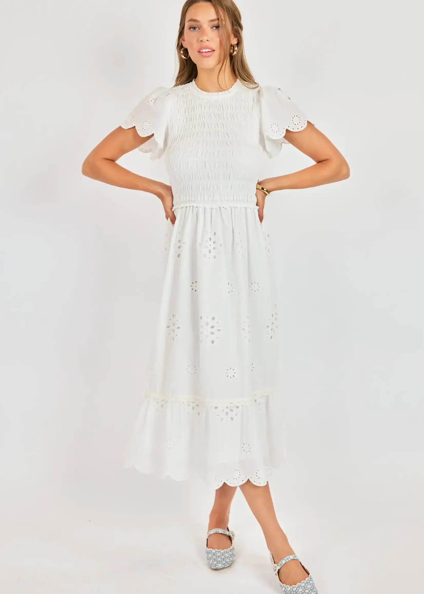 Sadie & Sage Bloomfield Smocked Midi Dress