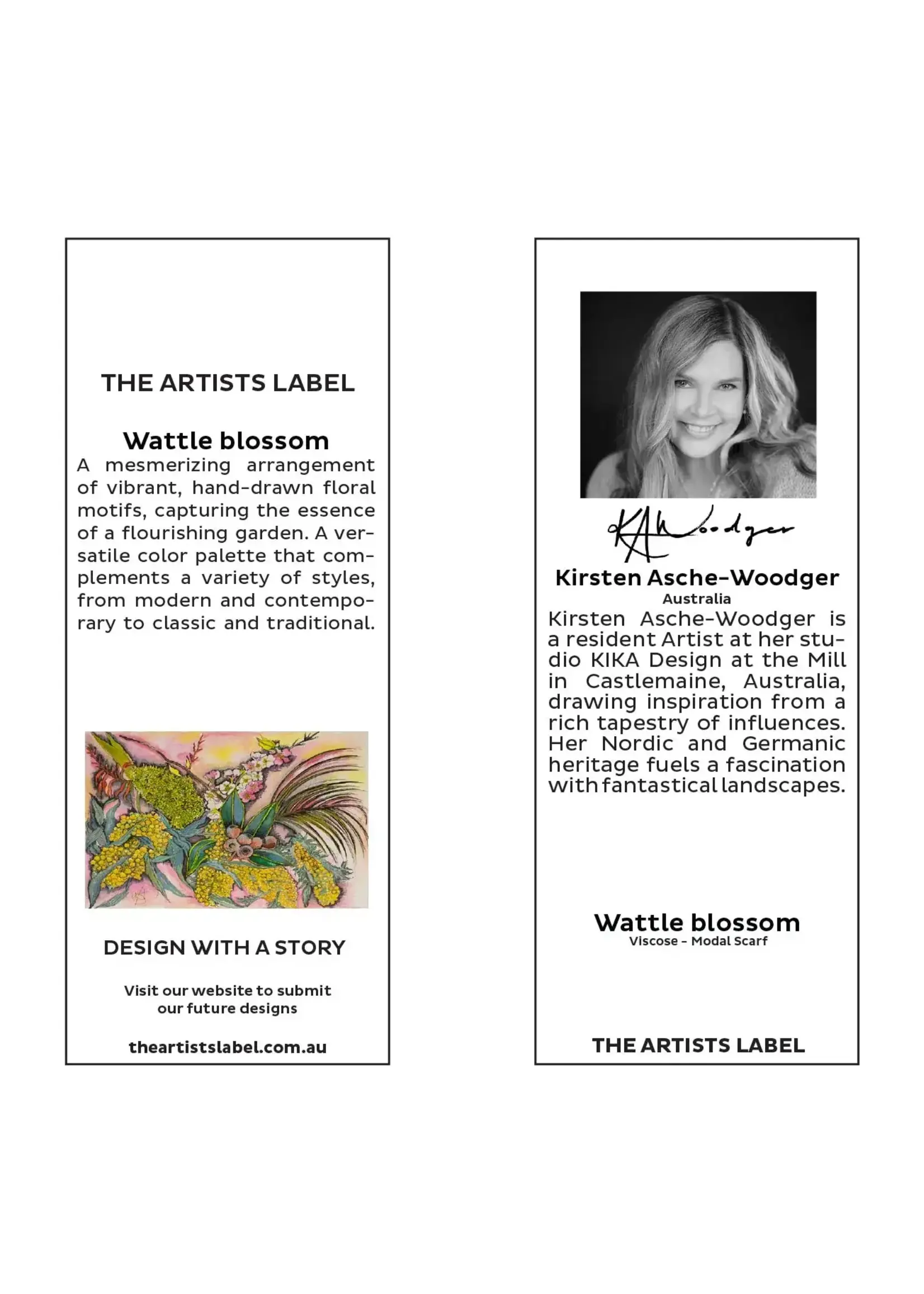 The Artist Label Wattle Bloosom Viscose-Modal Scarf