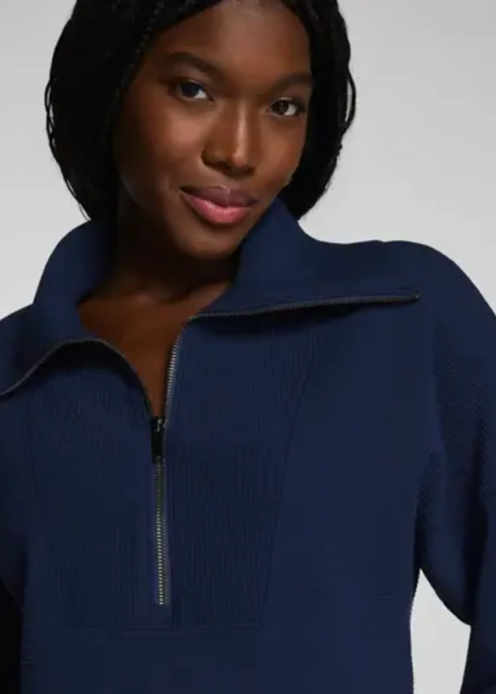 SPANX Timeless Navy AirEssentials French Rib Half Zip