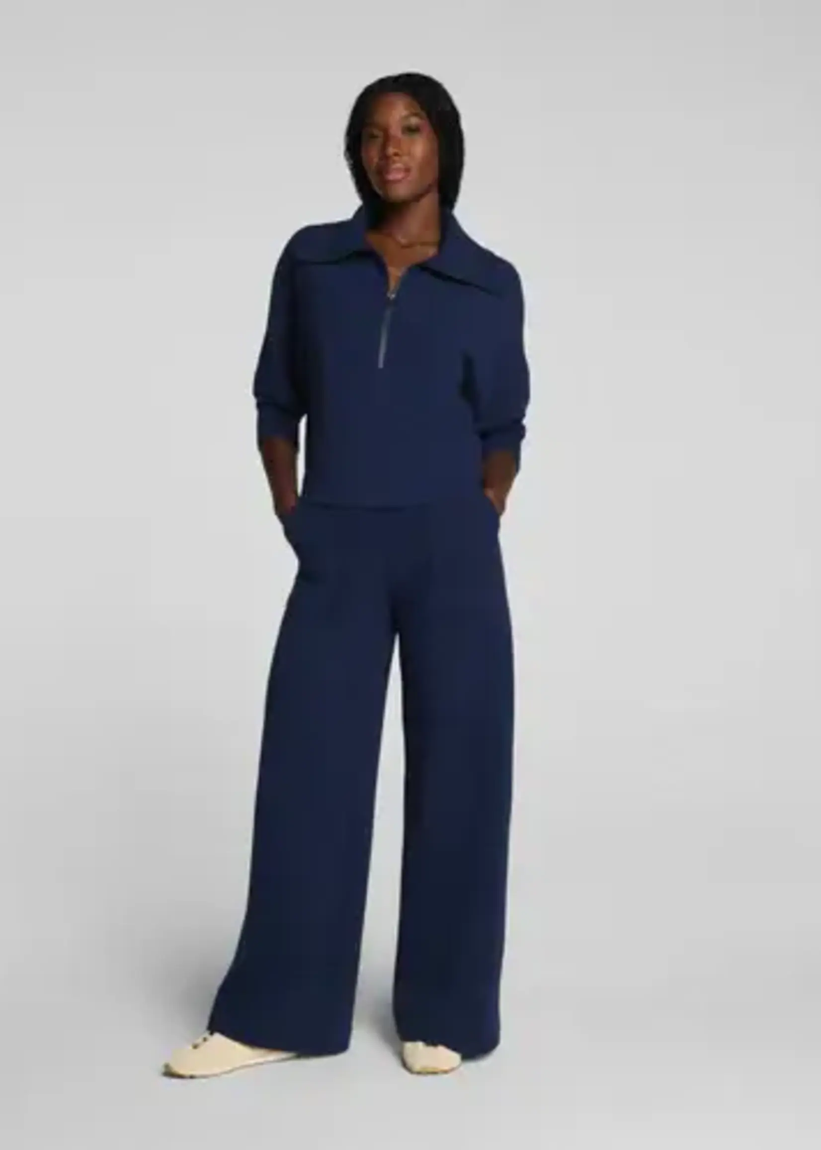 SPANX Timeless Navy AirEssentials French Rib Half Zip