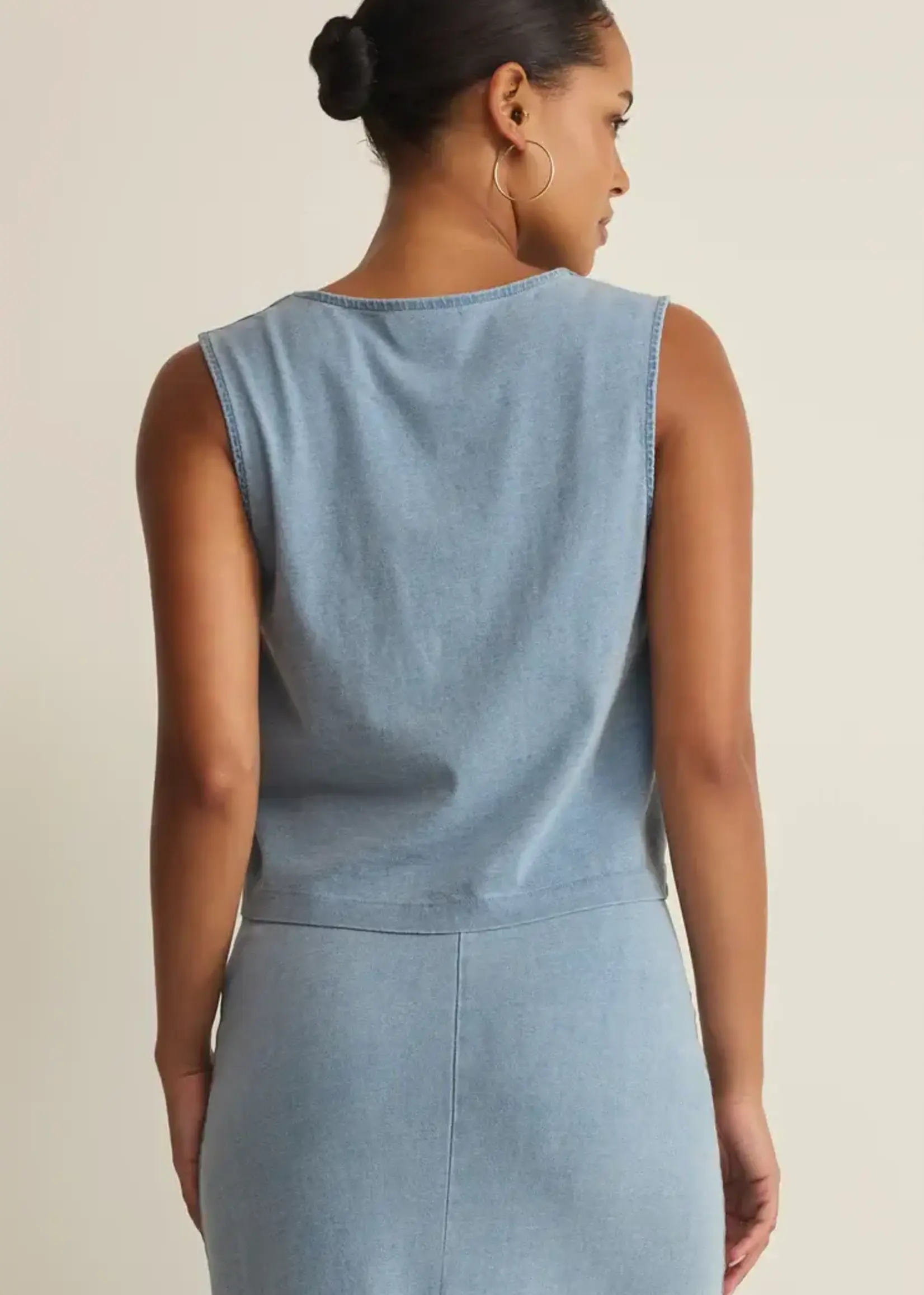Z SUPPLY Noelle Jersey Denim Top