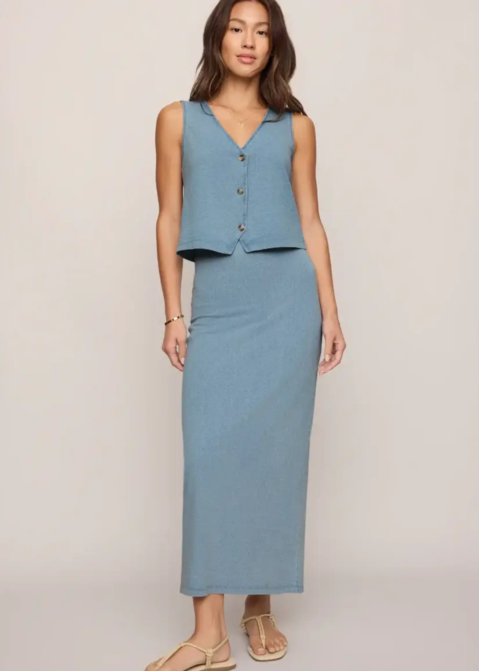 Z SUPPLY Noelle Jersey Denim Top