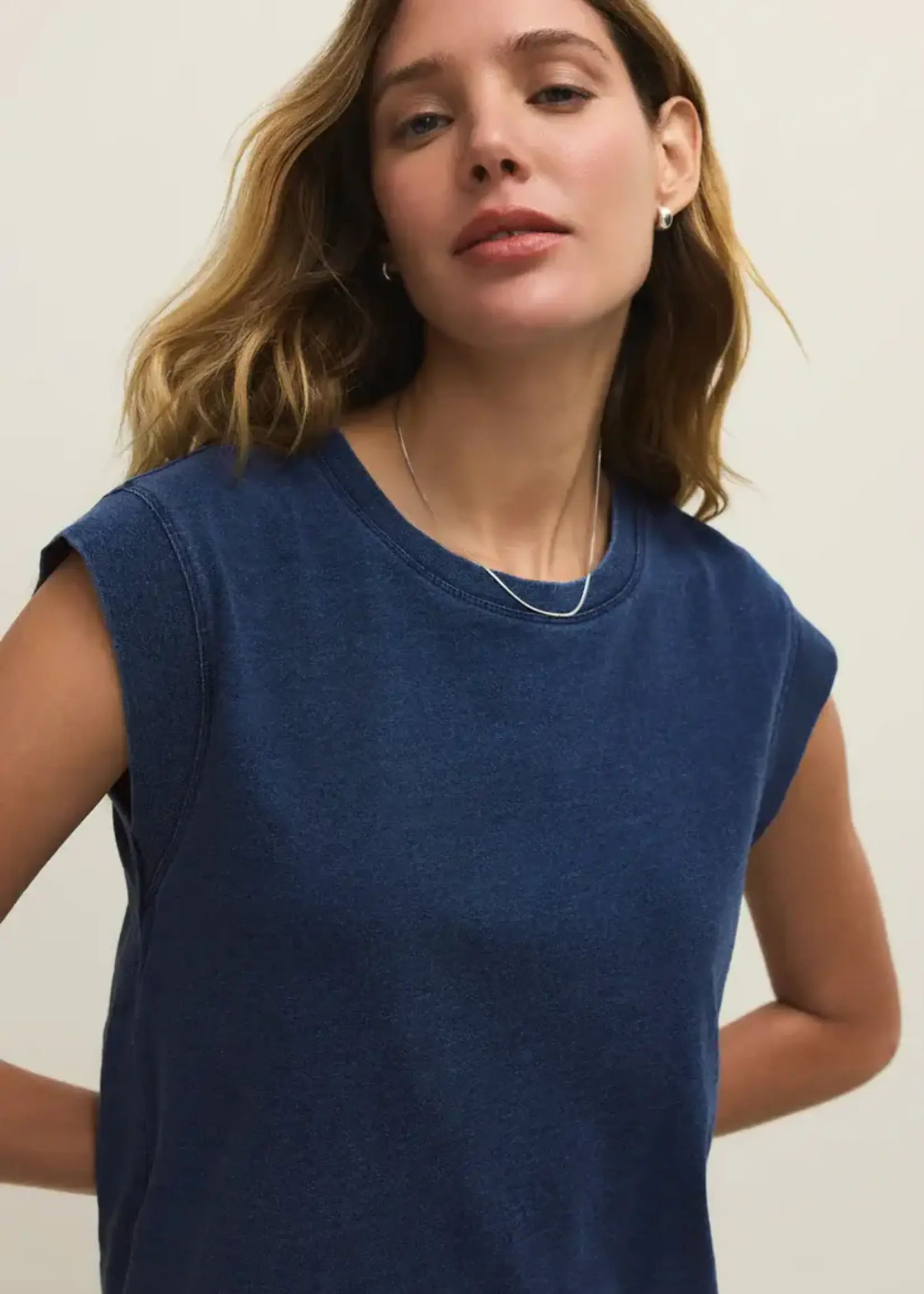 Z SUPPLY Camino Jersey Denim Top