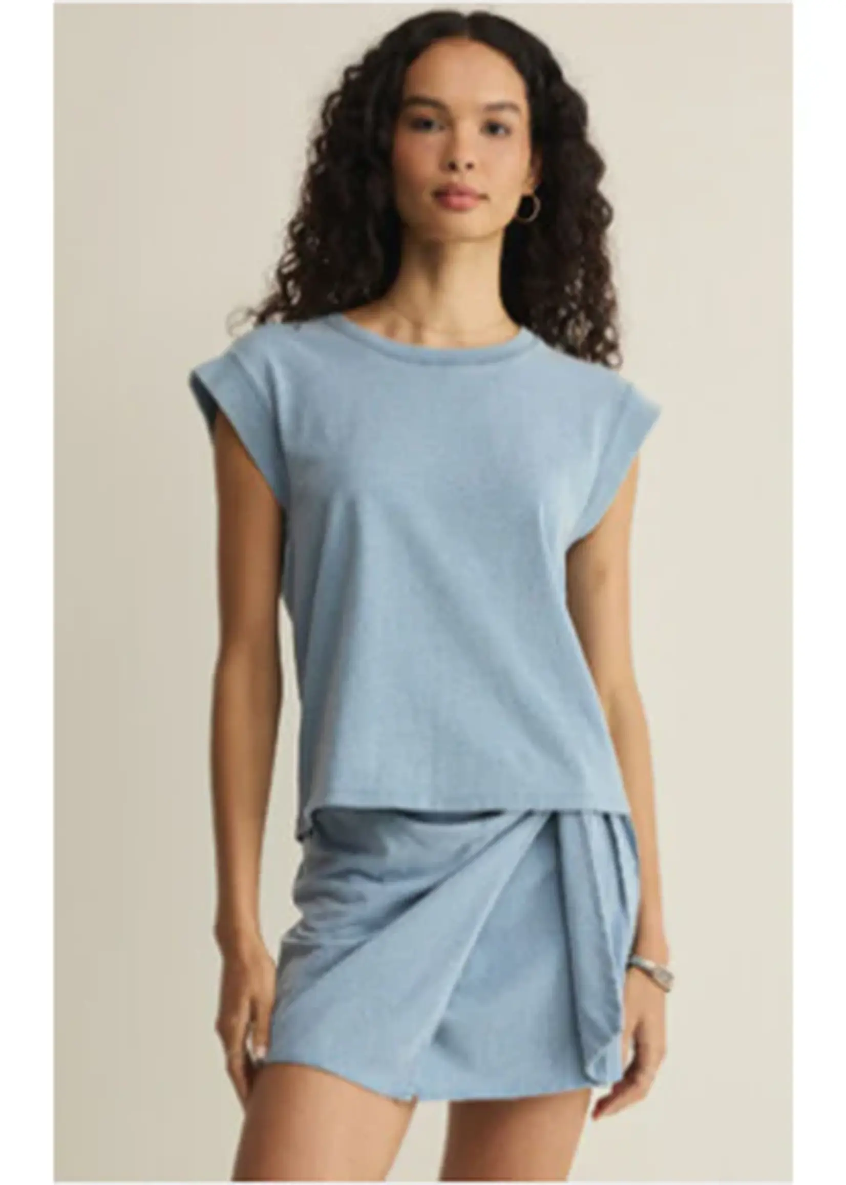 Z SUPPLY Camino Jersey Denim Top
