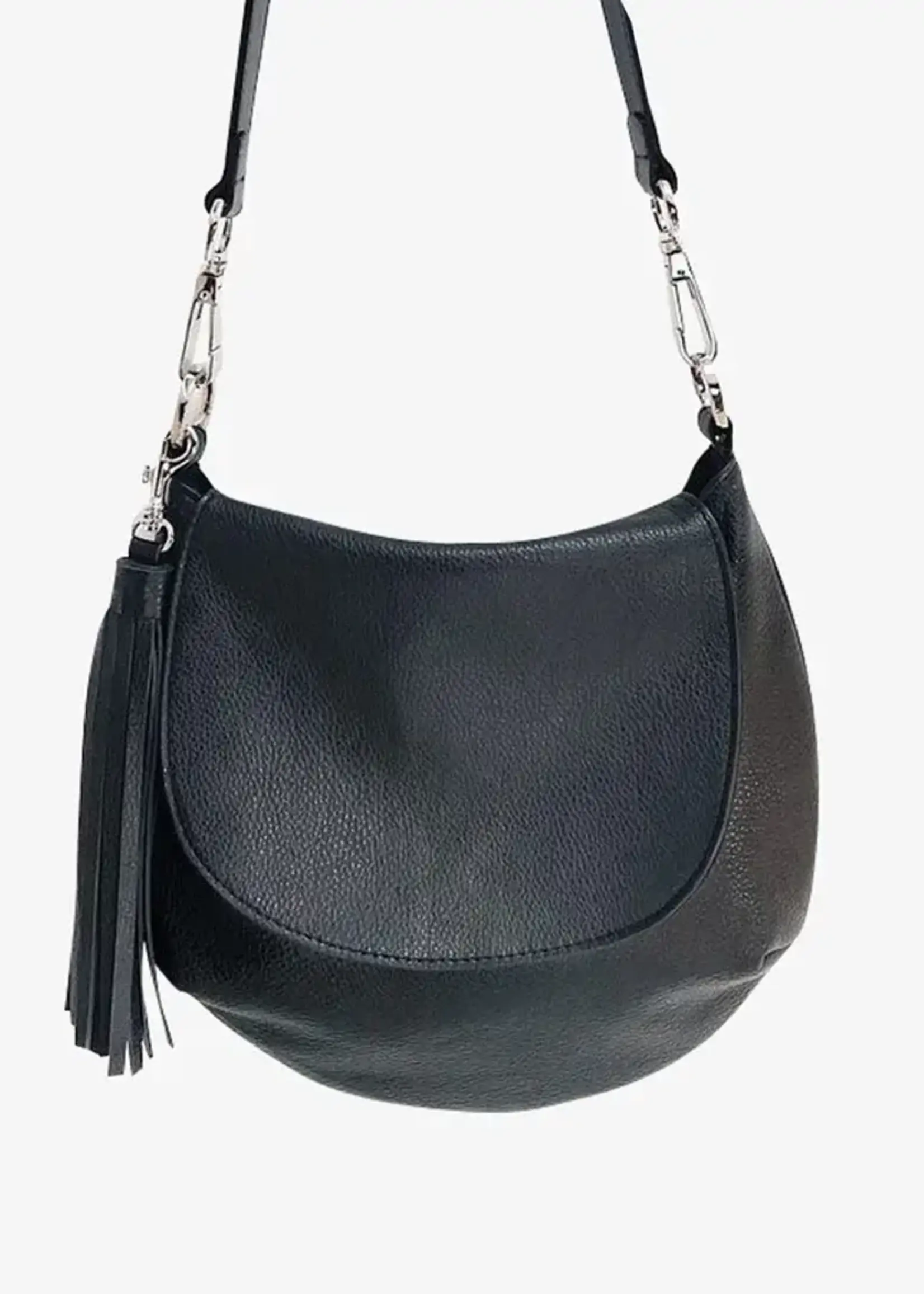 BRAVE Leather Nanjo Pebbled Black Crossbody