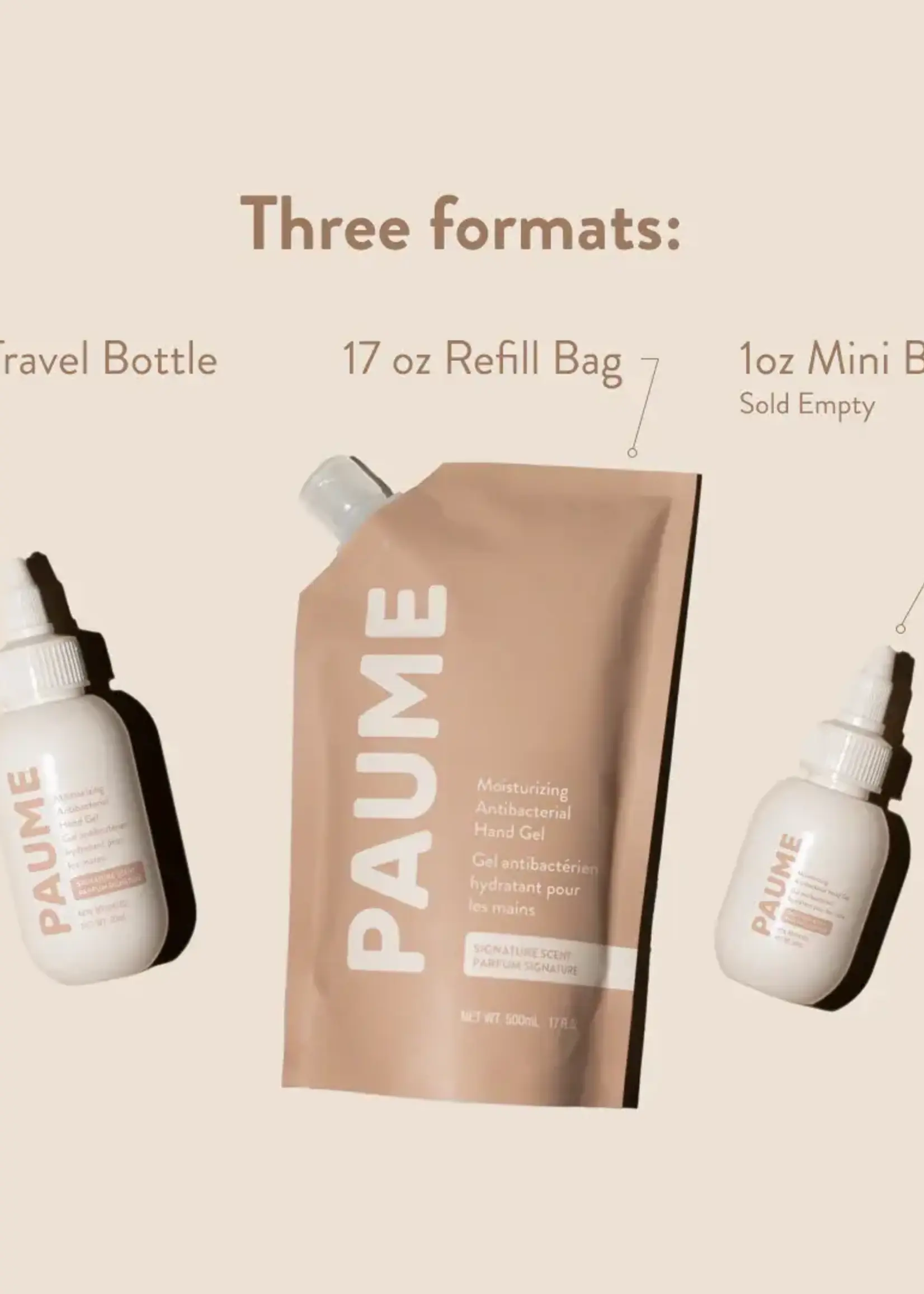 PAUME Moisturing Antibacterial Hand Gel Bottle