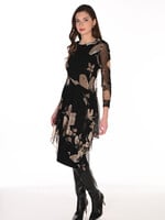 Frank Lyman Long Sheer Sleeve Foral Dress