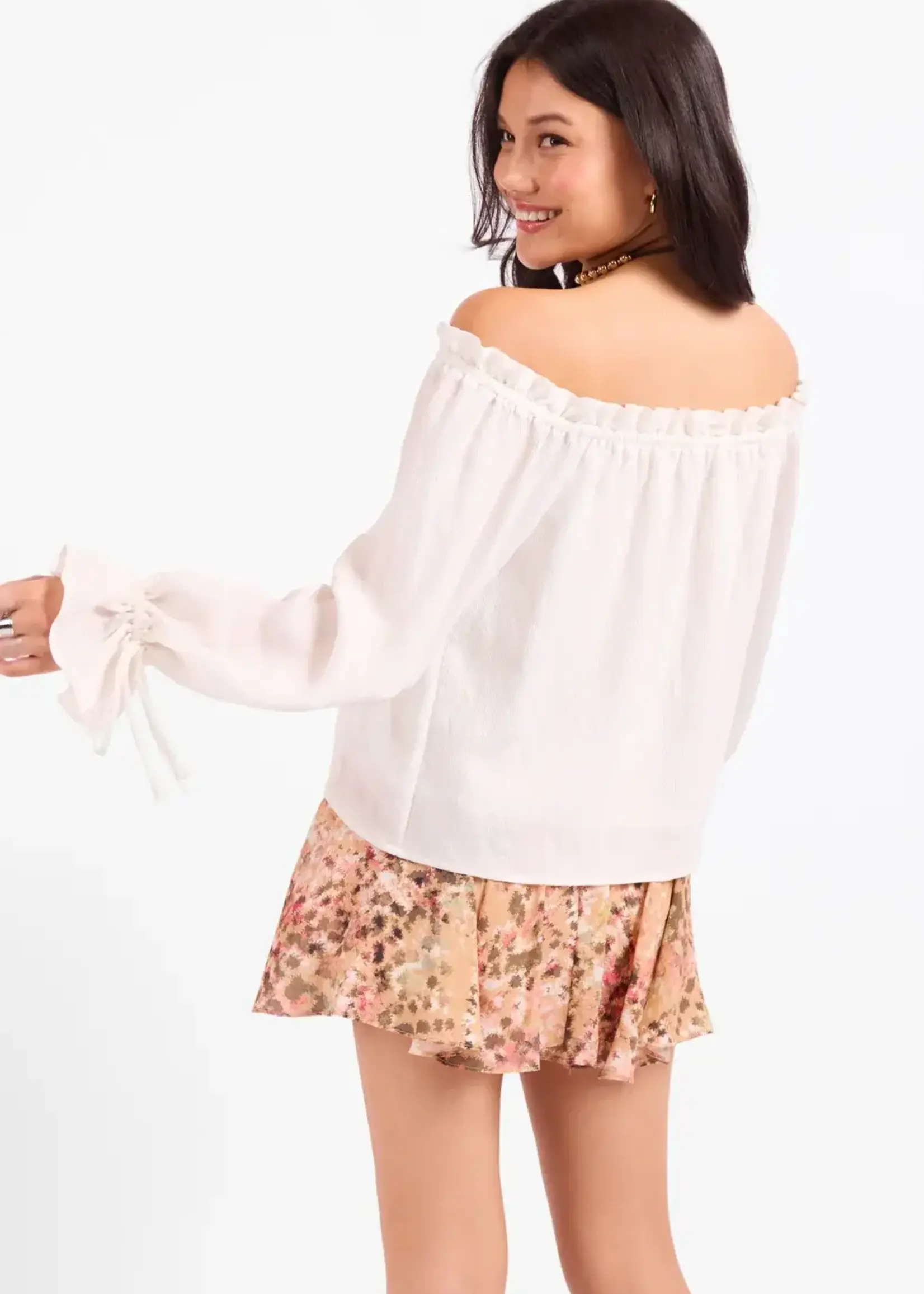 Sadie & Sage Sepia Sky Off the Shoulder Top