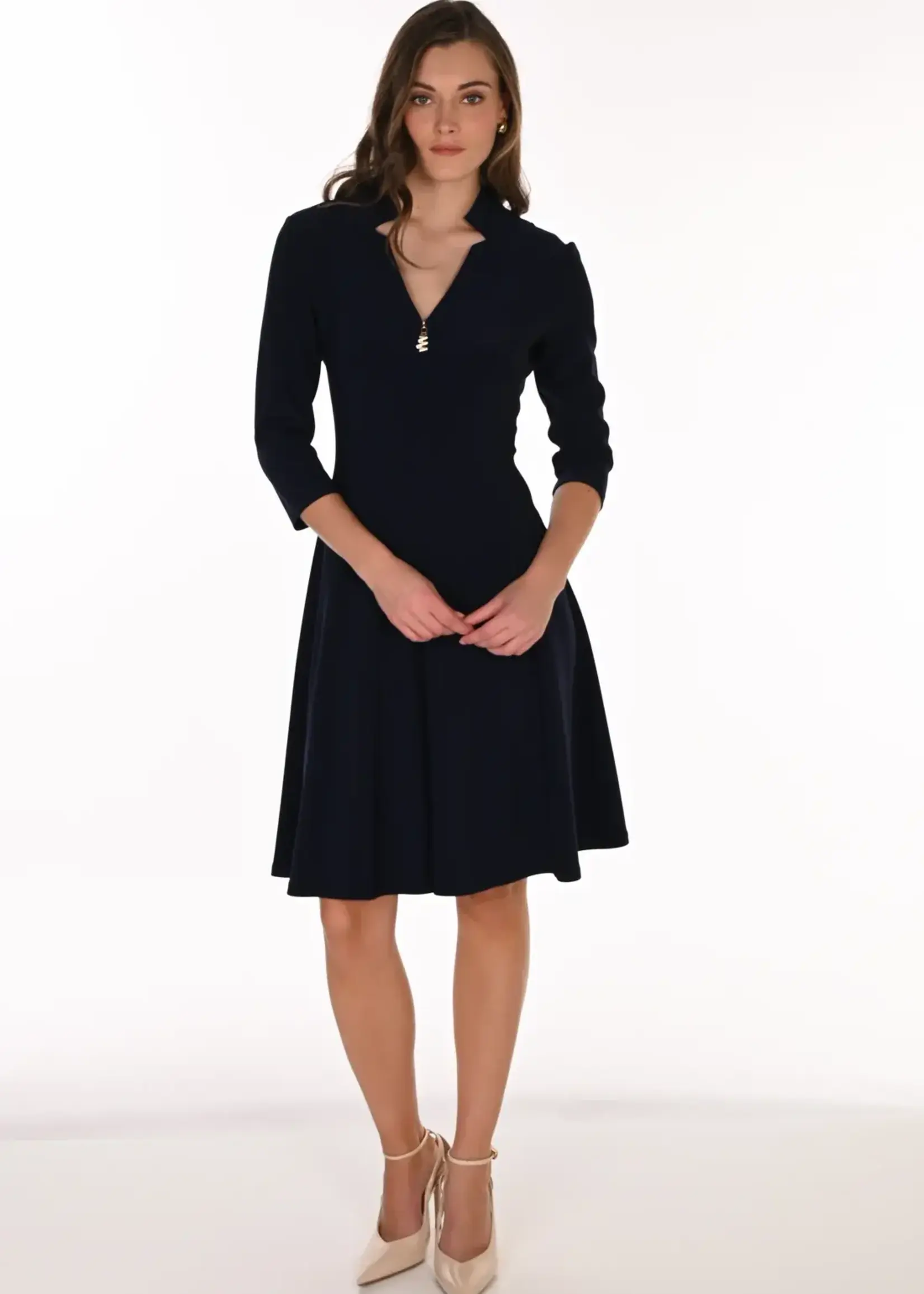 Frank Lyman Front Zip A-Line Dress