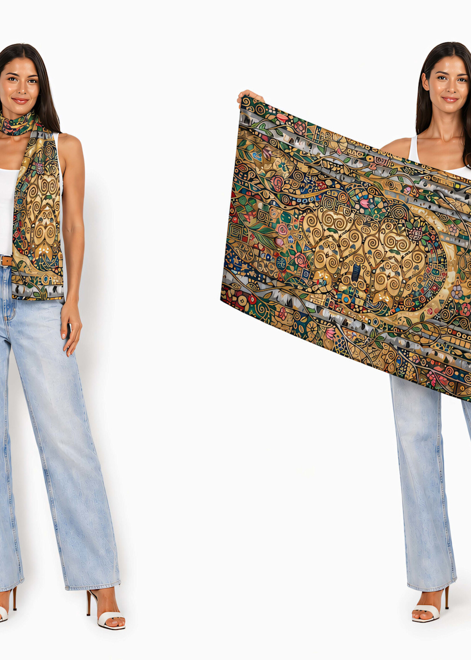 The Artist Label Klimt's Forest Viscose-Modal Scarf