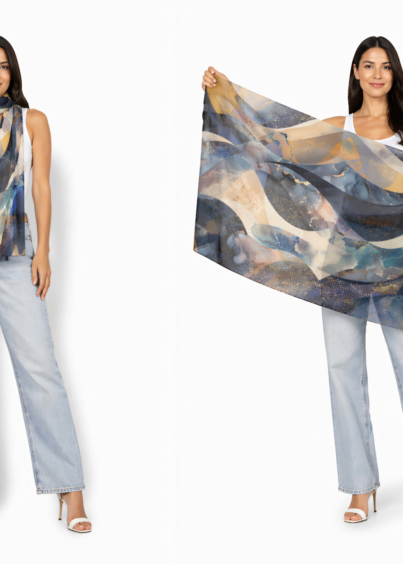 The Artist Label Celestial Waves Viscose-Modal Scarf