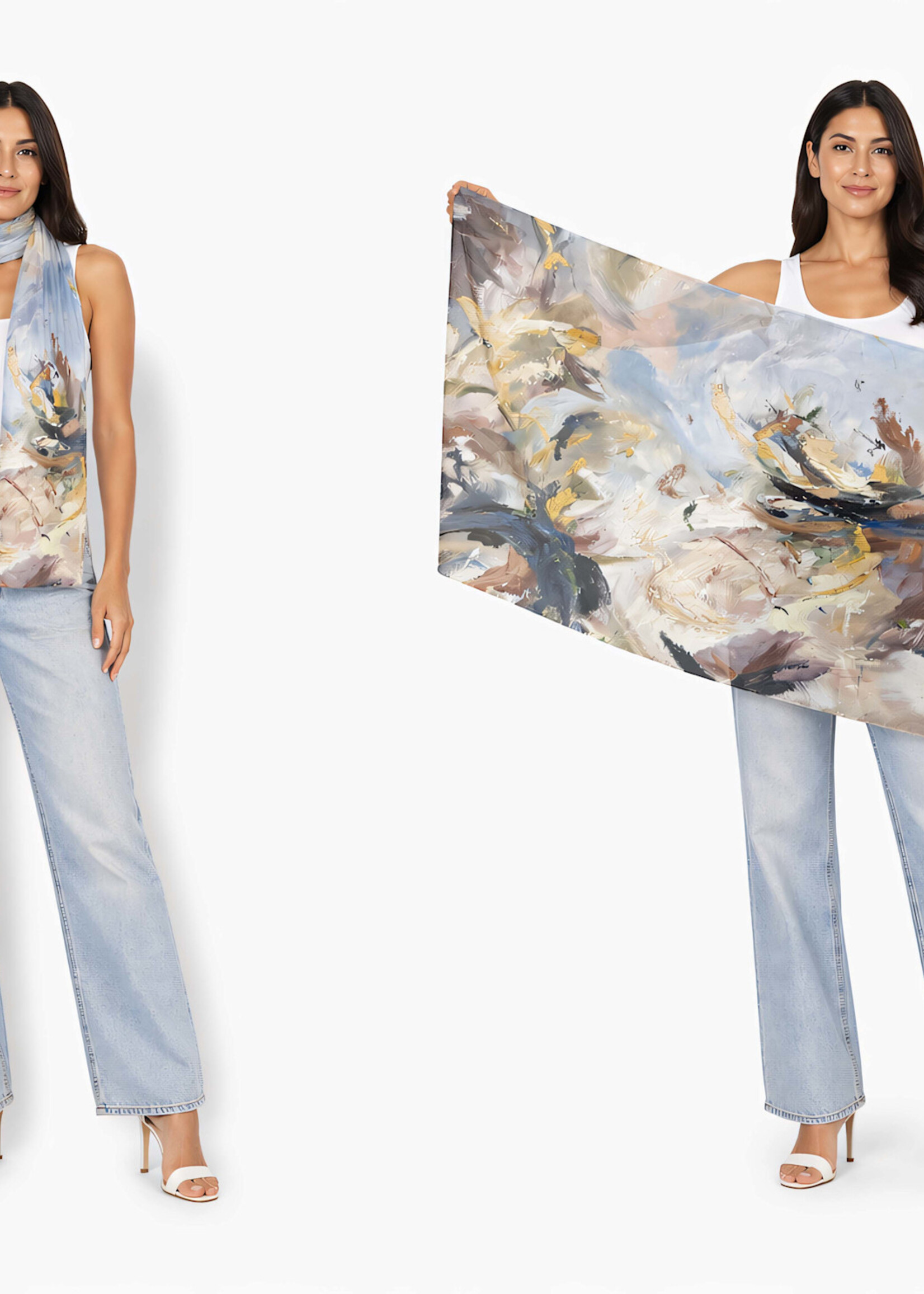 The Artist Label Echos of Creation Viscose-Modal Scarf