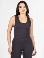 C'est Moi Clothing Bamboo Rib Deep Scoop Neck Tank