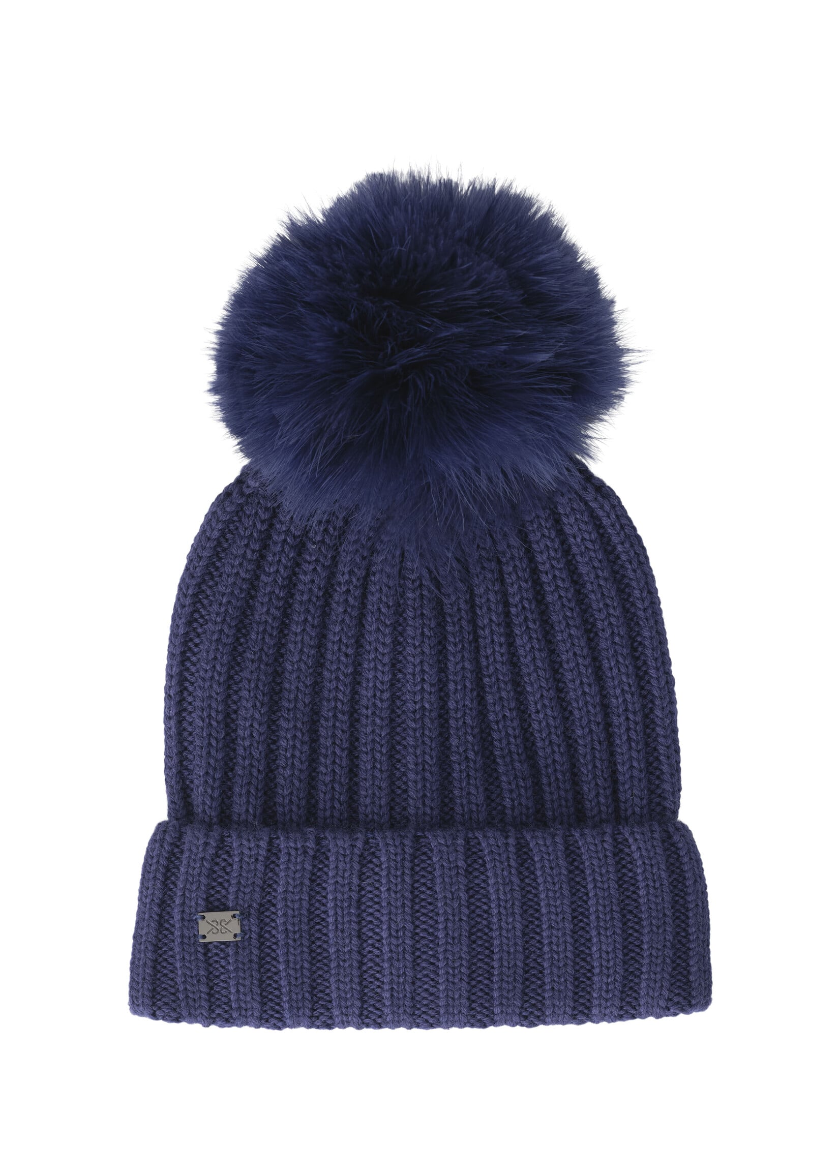 Soia & Kyo AMALIE-R Cable-Knit Hat Removable Pom-Pom