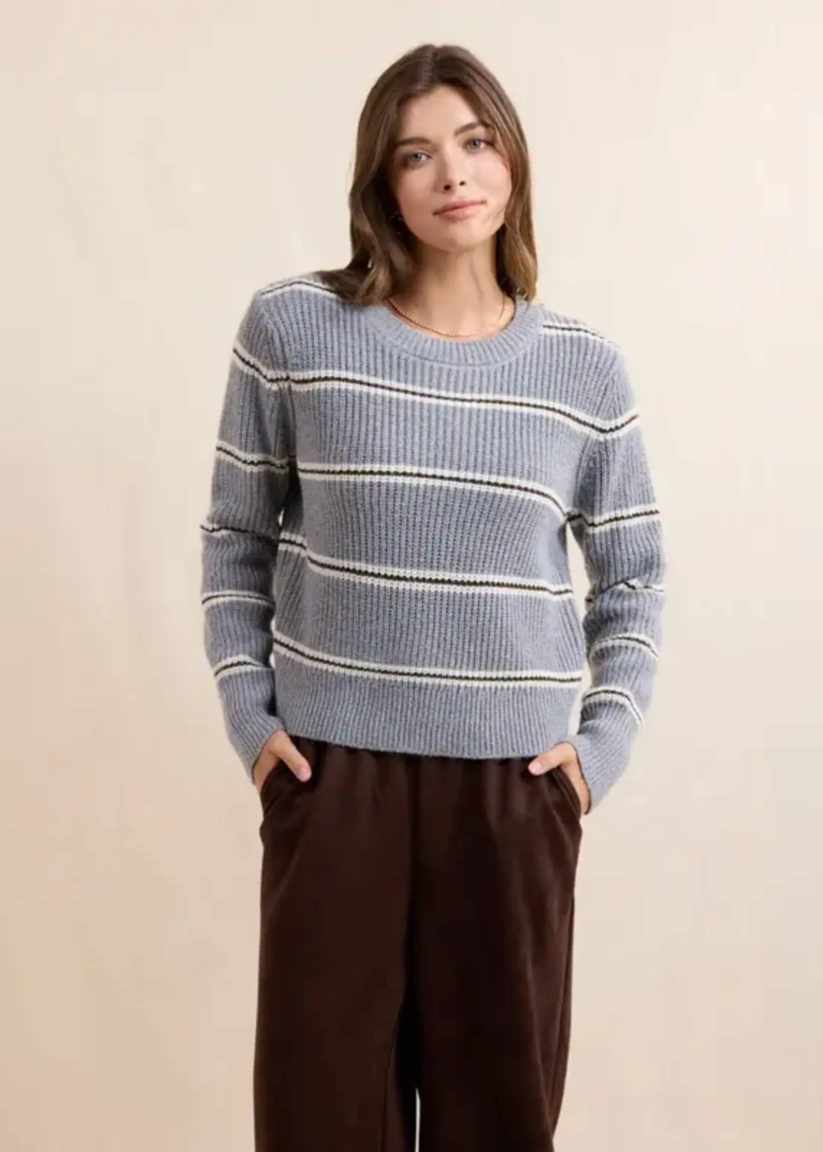 Sadie & Sage Warm Chai Stripe Sweater