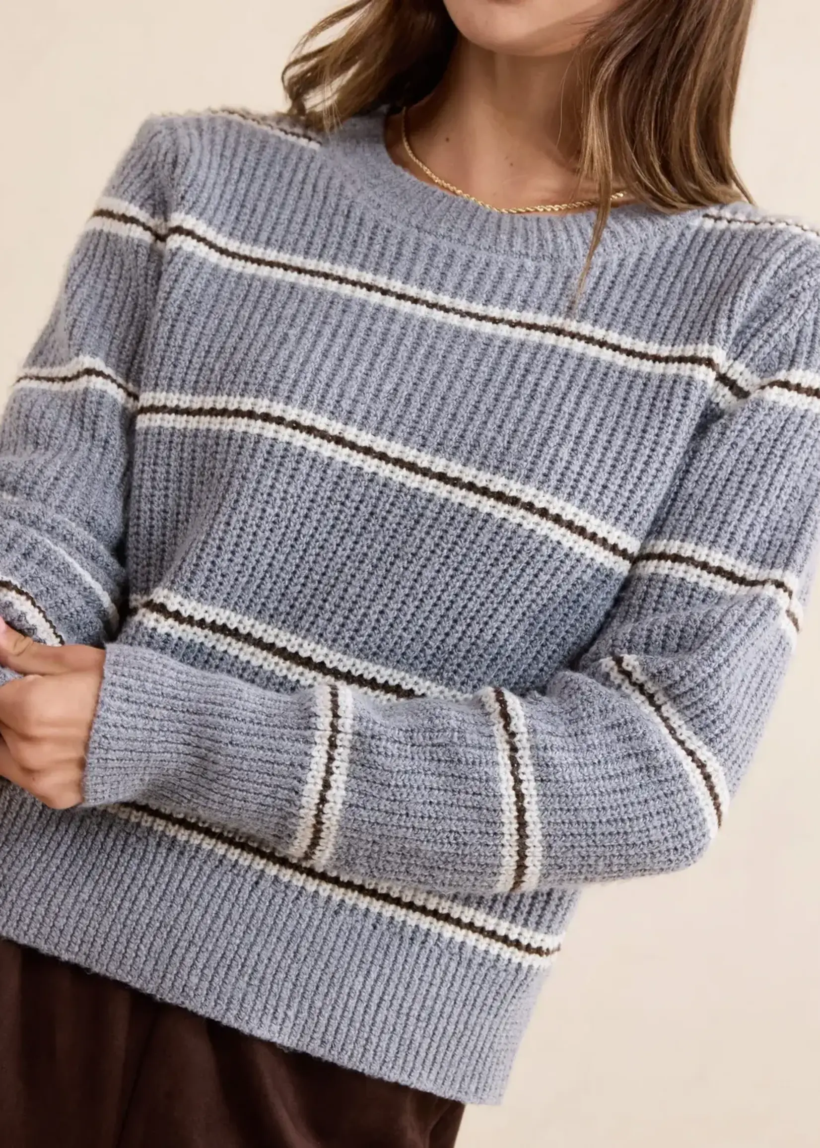 Sadie & Sage Warm Chai Stripe Sweater