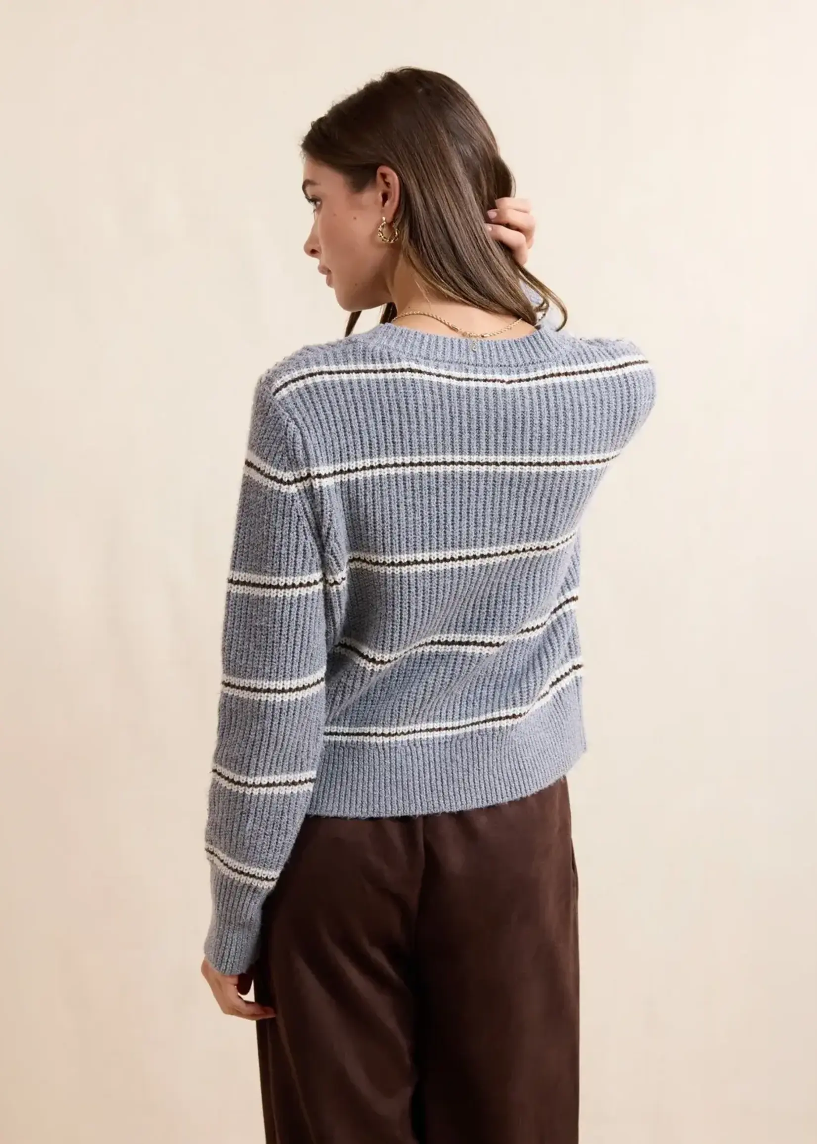 Sadie & Sage Warm Chai Stripe Sweater