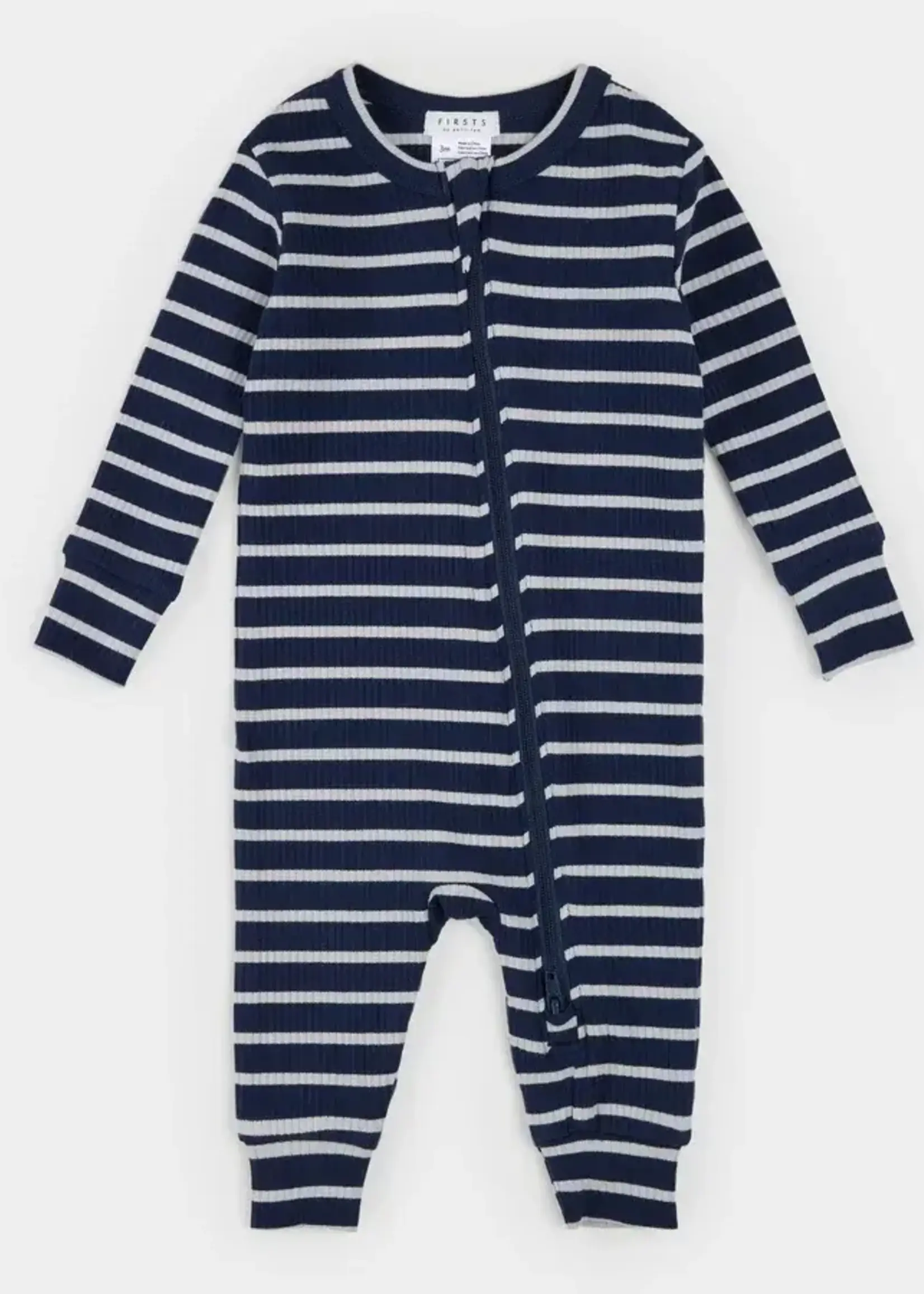 Petit Lem Indigo Striped Modal Rib Sleeper