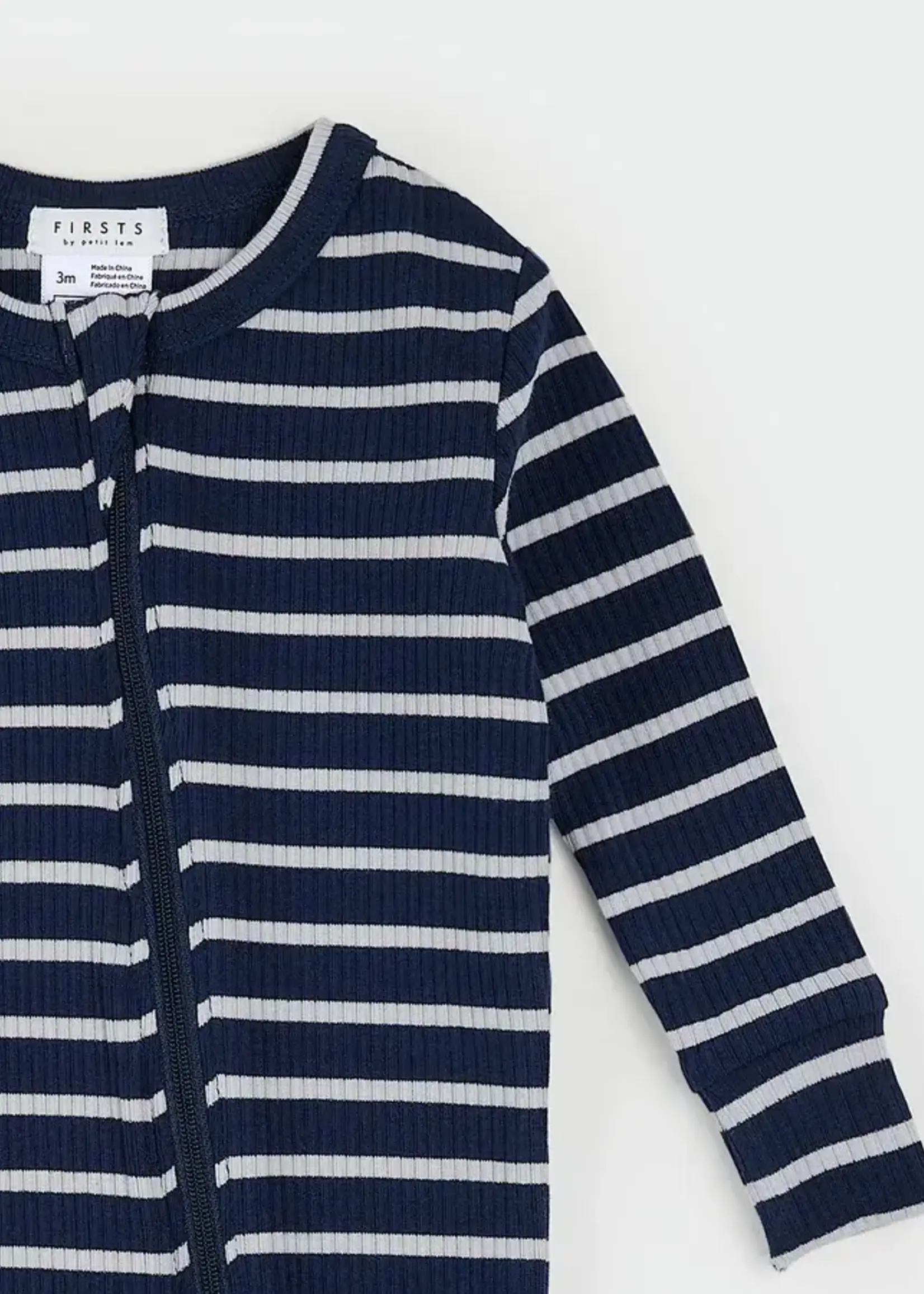 Petit Lem Indigo Striped Modal Rib Sleeper