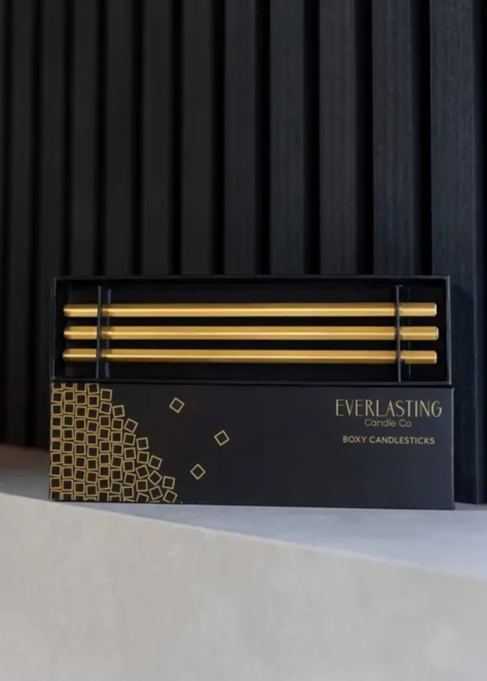 Everlasting Candle Co. Boxy Gold Everlasting Candlesticks