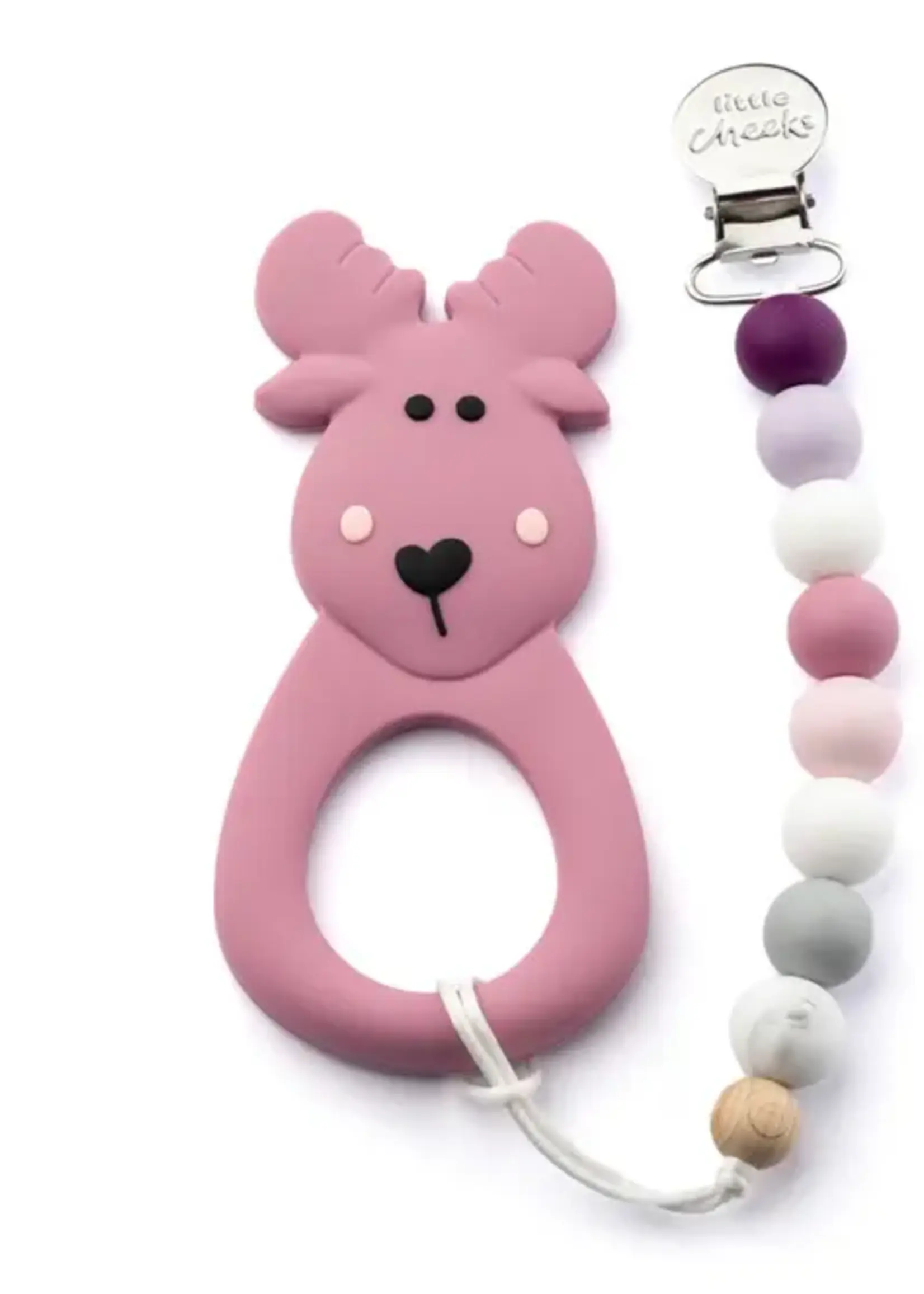 Little Cheeks MOOSE Teether & Clip