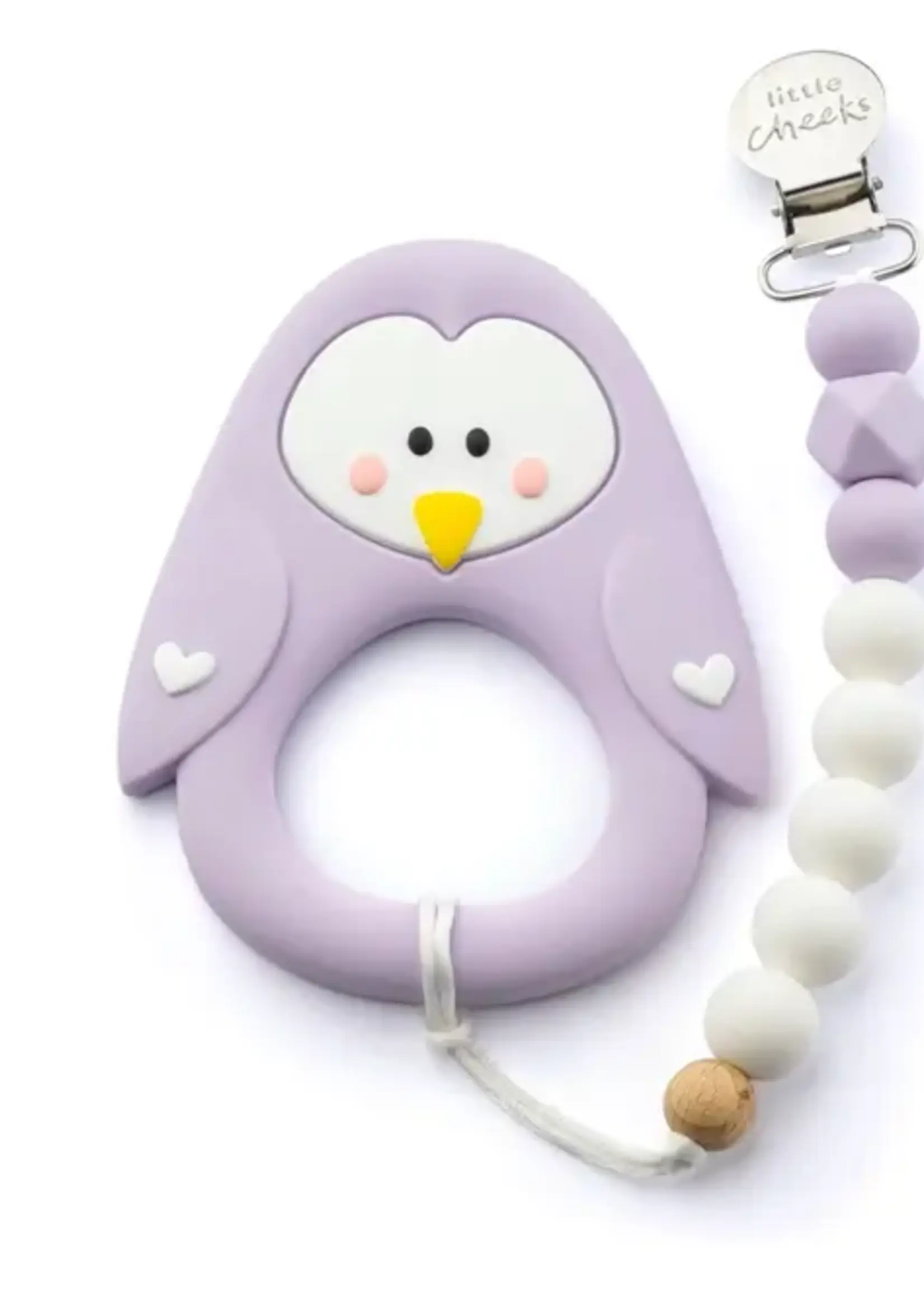 Little Cheeks PENQUIN  Teether & Clip