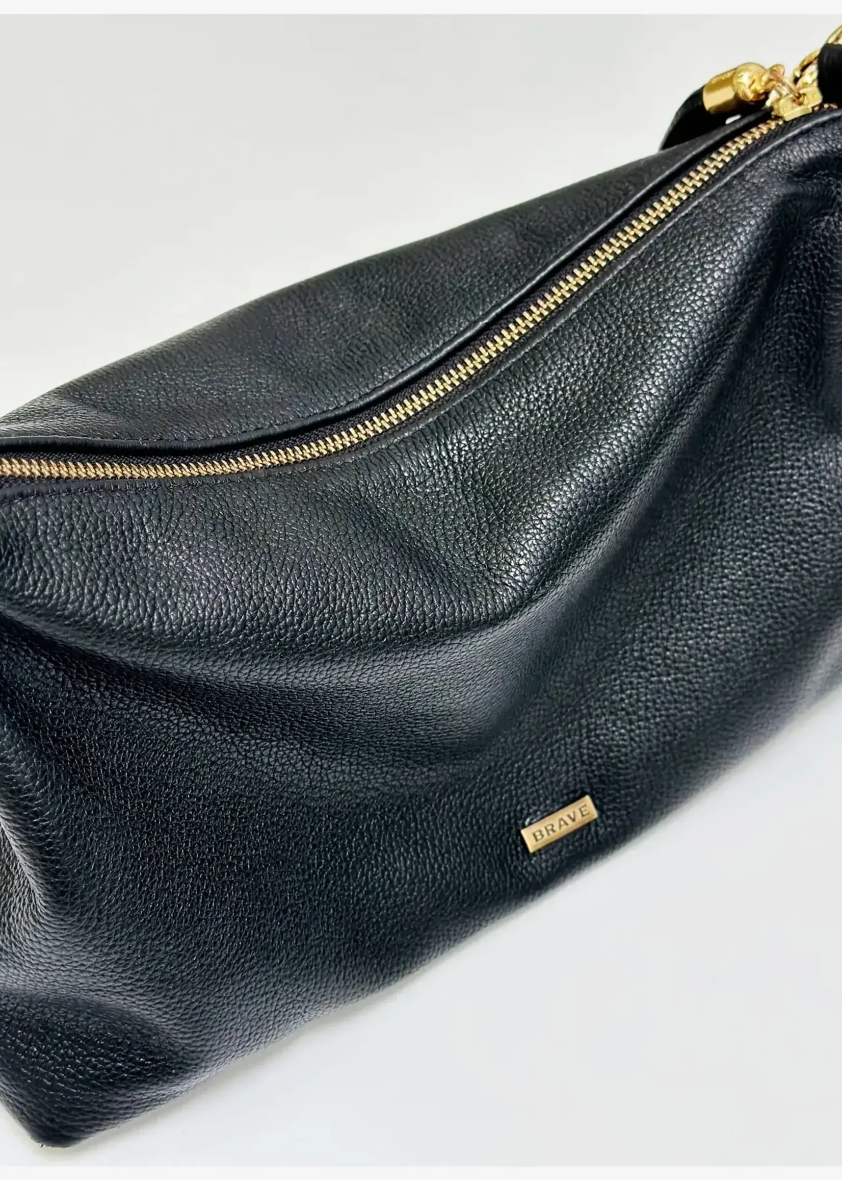 BRAVE Leather Colson Black Pebbled  Bag