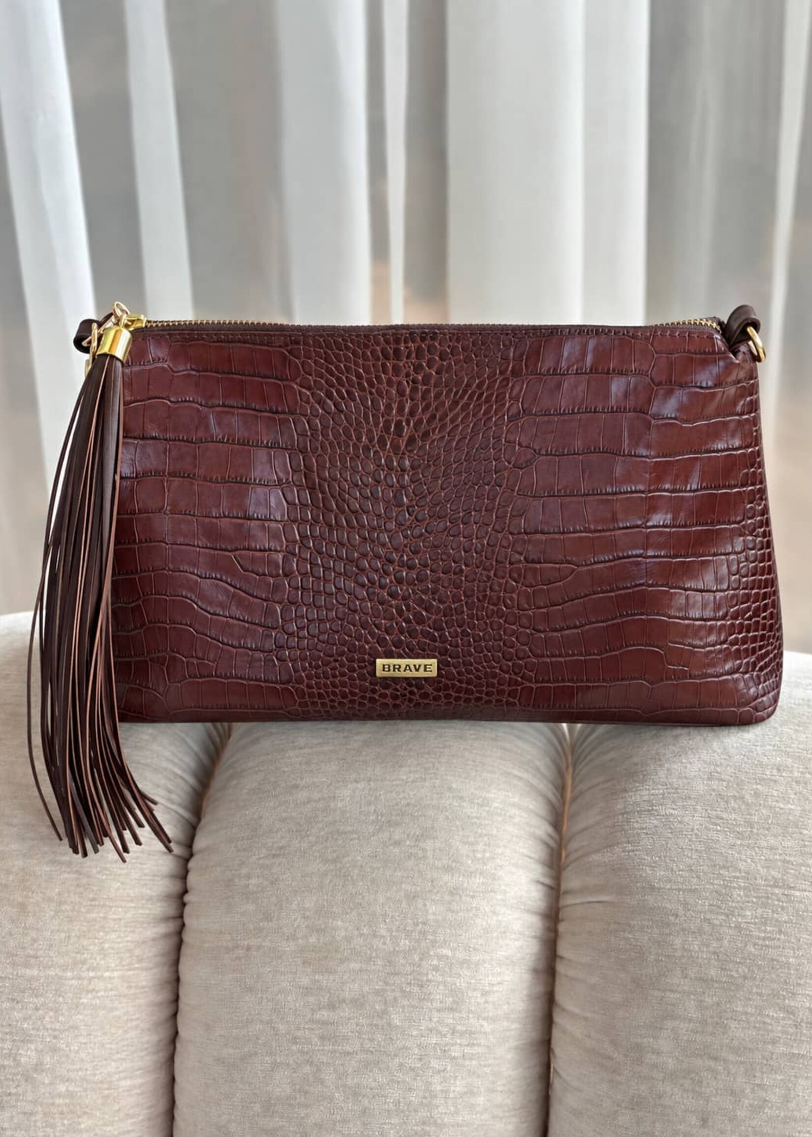 BRAVE Leather Colson Brown Barcelona  Bag