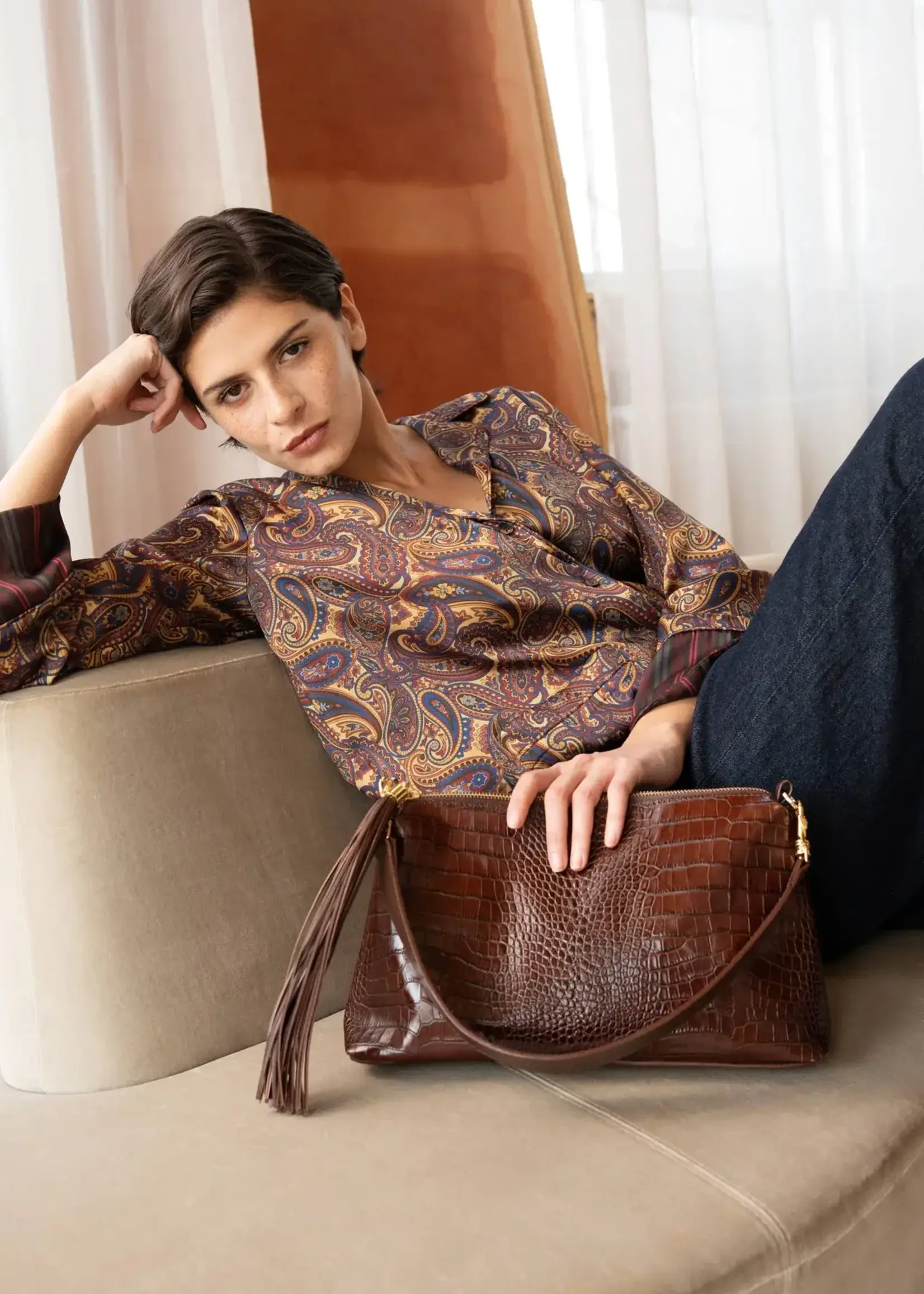 BRAVE Leather Colson Brown Barcelona  Bag