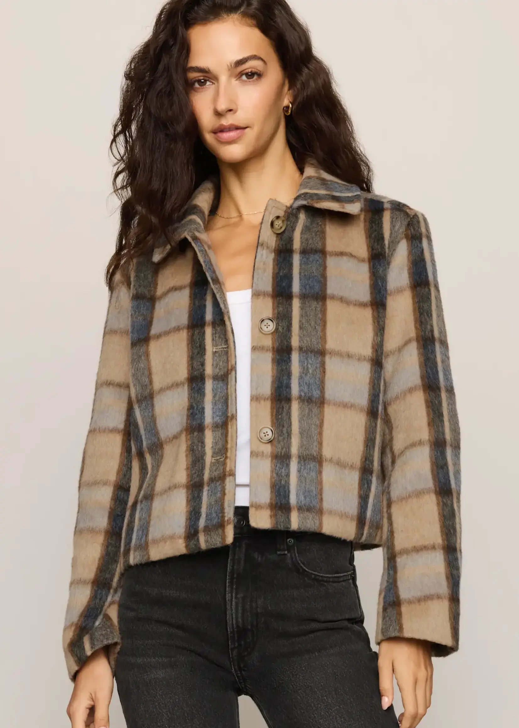 Z SUPPLY Petra Plaid Shrunken Jacket