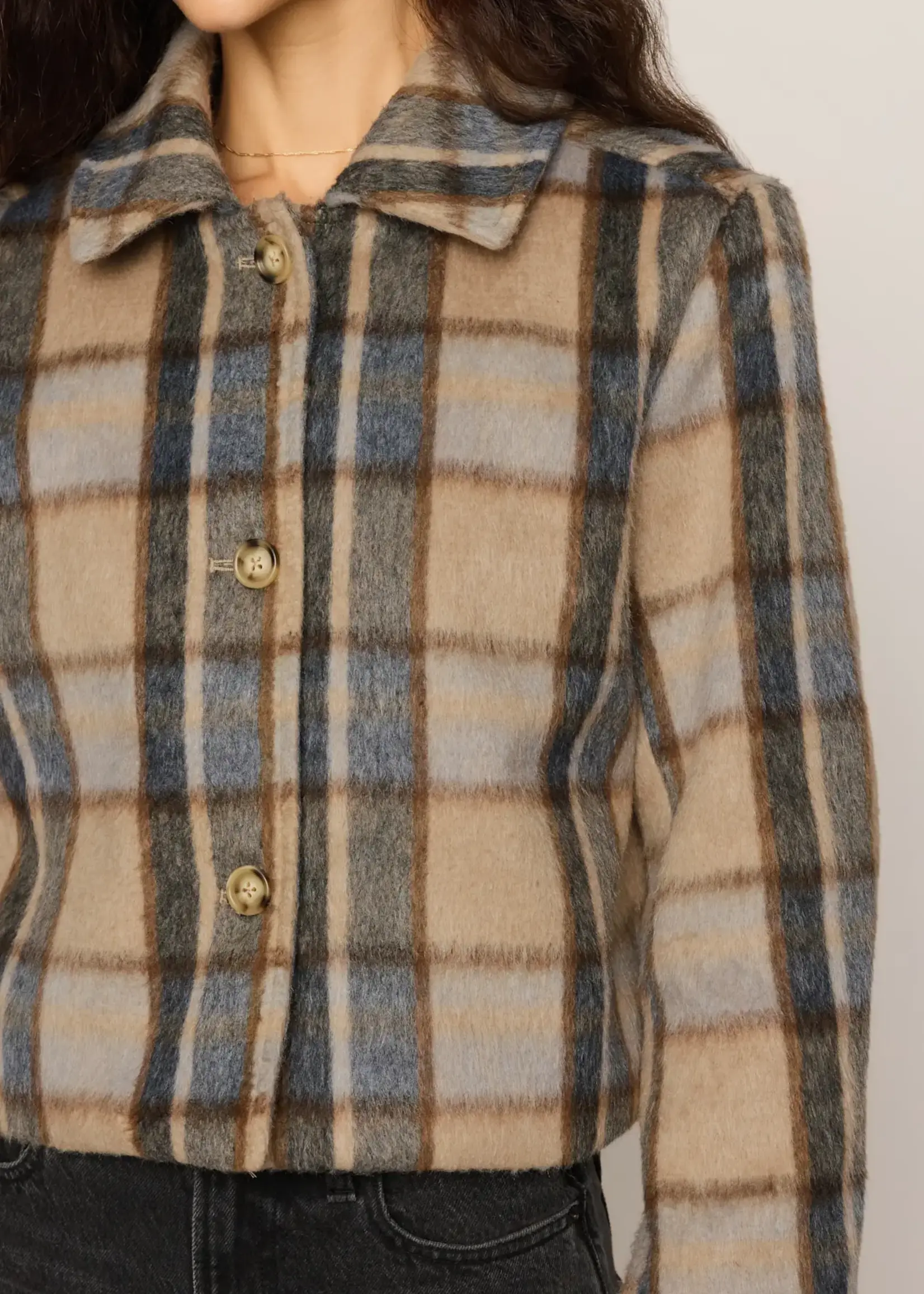 Z SUPPLY Petra Plaid Shrunken Jacket