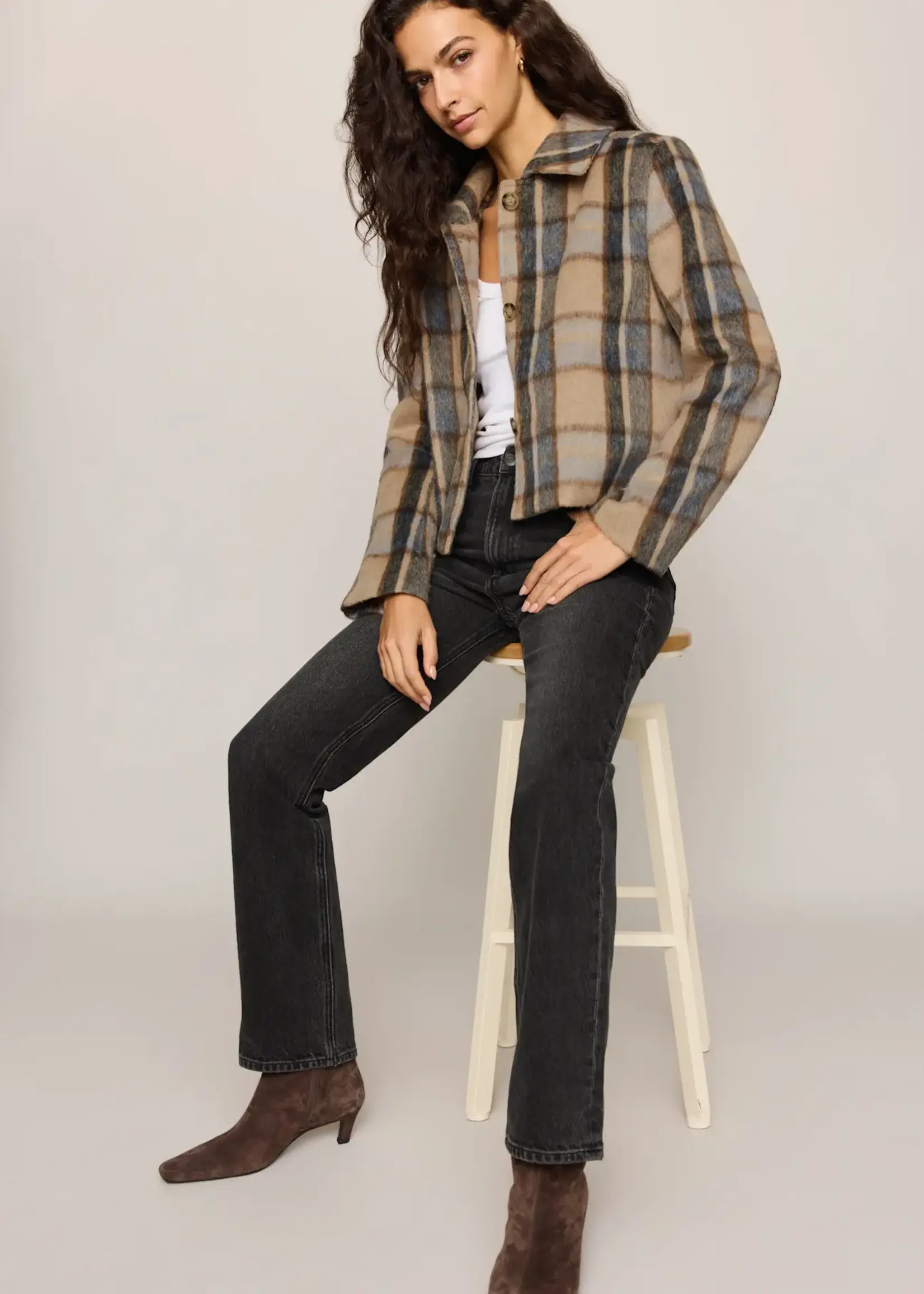 Z SUPPLY Petra Plaid Shrunken Jacket