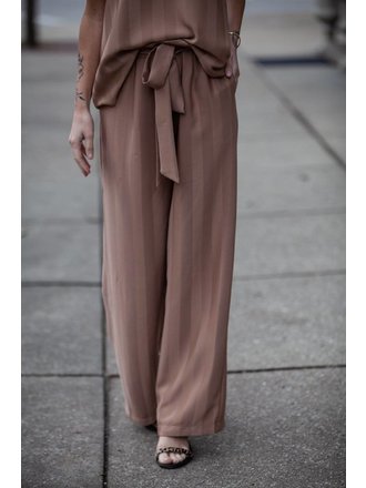 striped belted pants