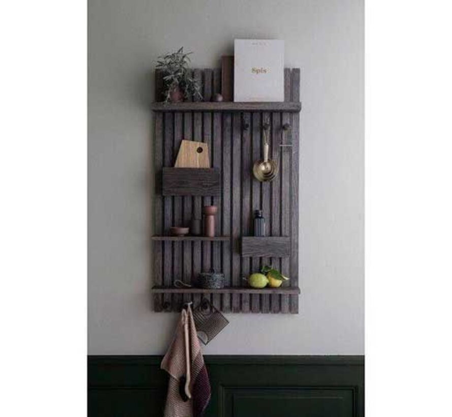 Wooden organizer wall shelf