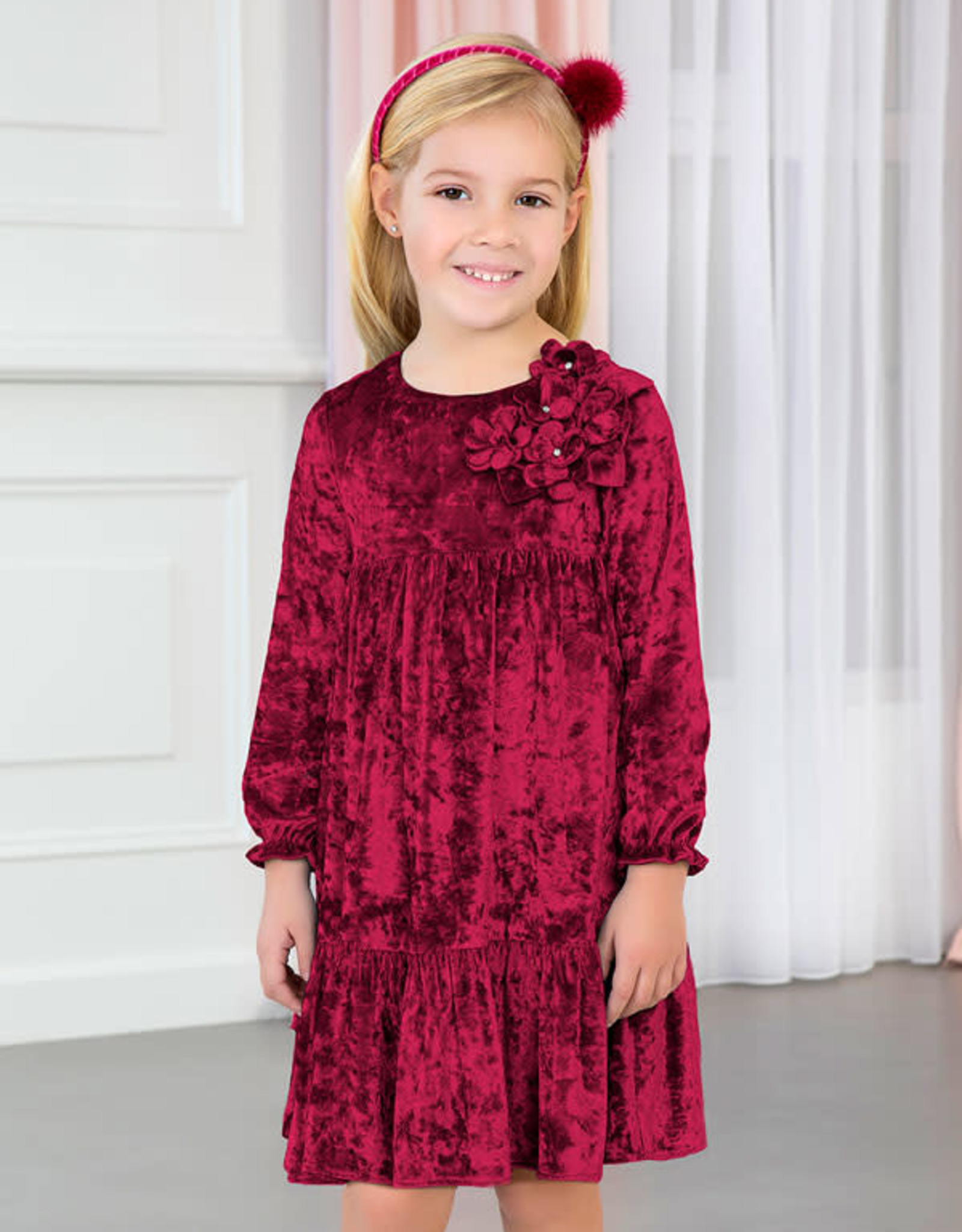 raspberry velvet dress