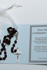 Wood Bead - Silver rosary