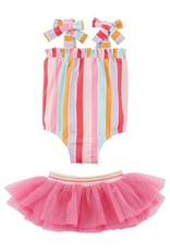 Stripe Swimsuit w/tutu