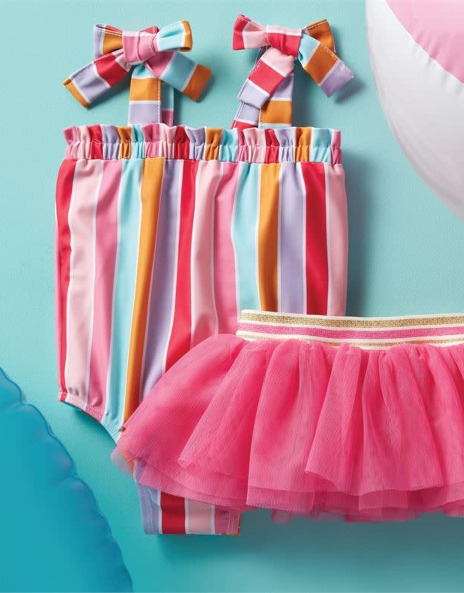 Stripe Swimsuit w/tutu